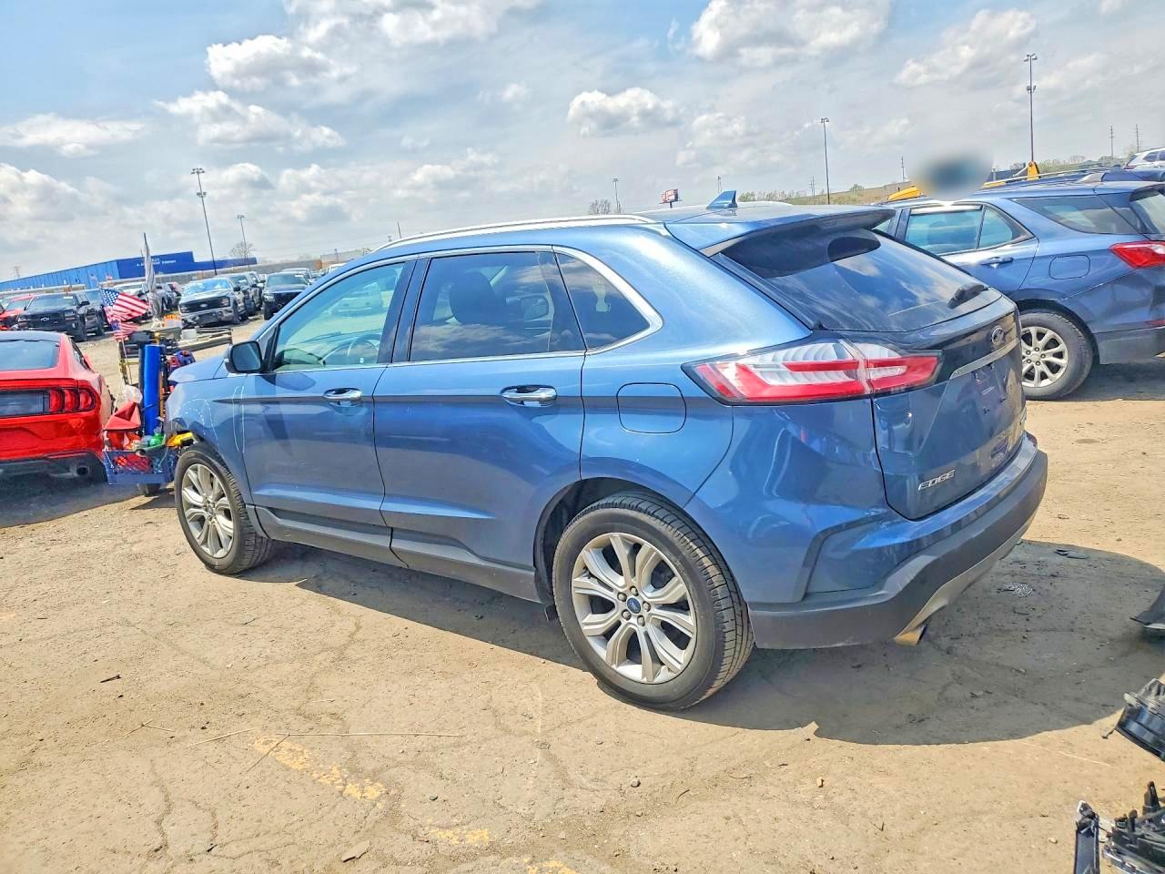 2019 Ford Edge Синий vin: 2FMPK4K90KBC10347
