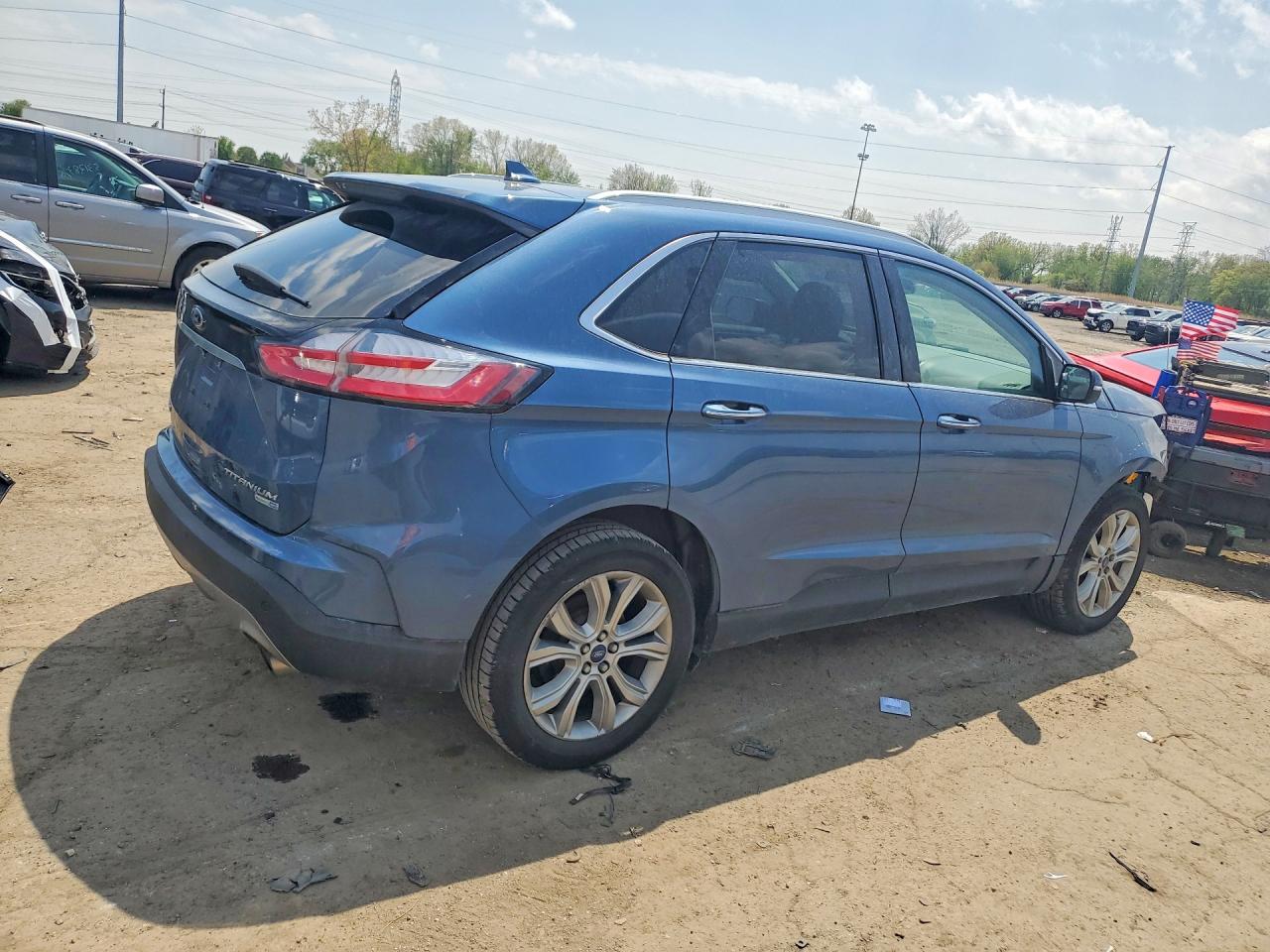 2019 Ford Edge Синий vin: 2FMPK4K90KBC10347