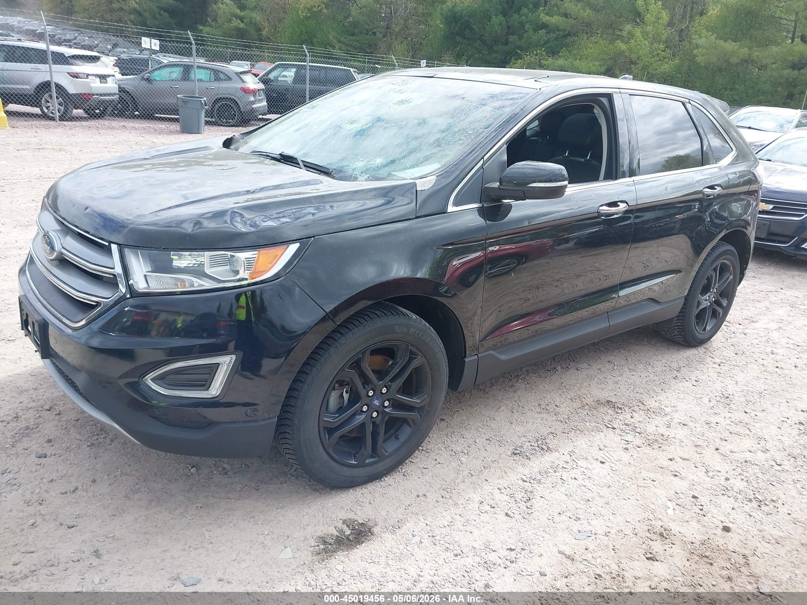 2015 Ford Edge Titanium Black vin: 2FMPK4K91FBB05130