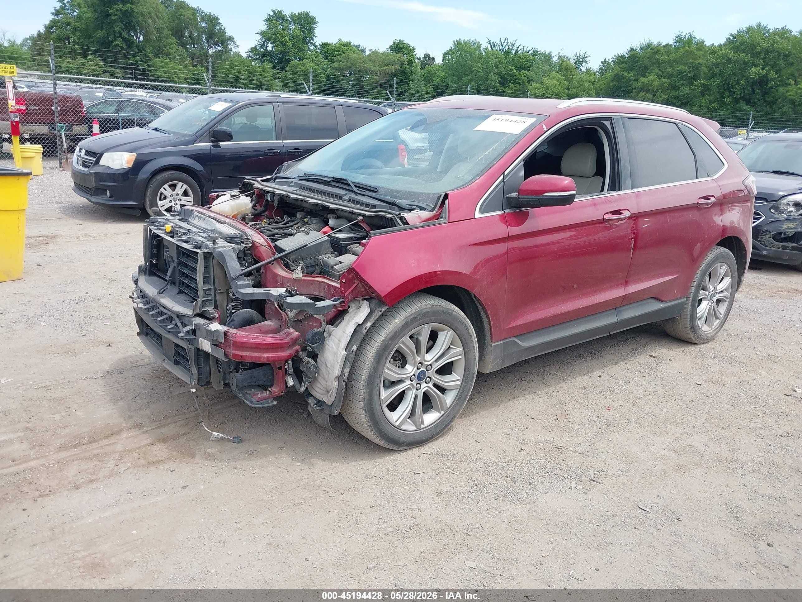 2019 Ford Edge Titanium Красный vin: 2FMPK4K91KBB23606
