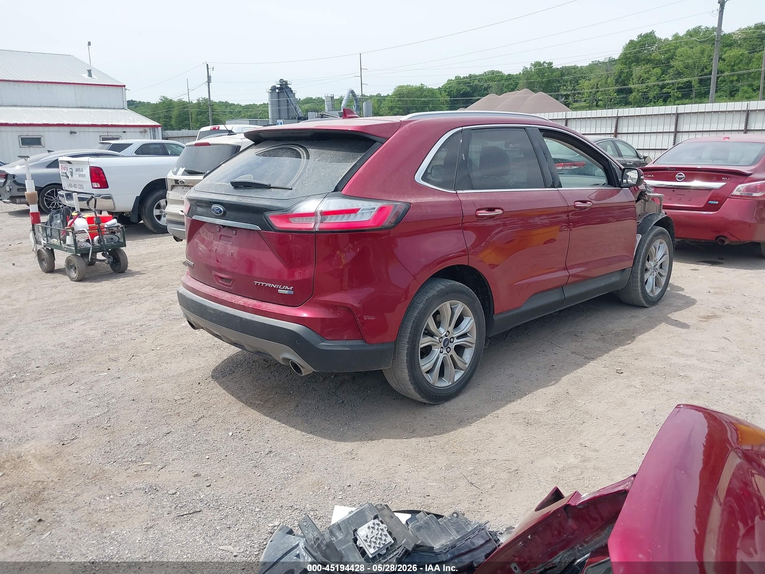 2019 Ford Edge Titanium Красный vin: 2FMPK4K91KBB23606
