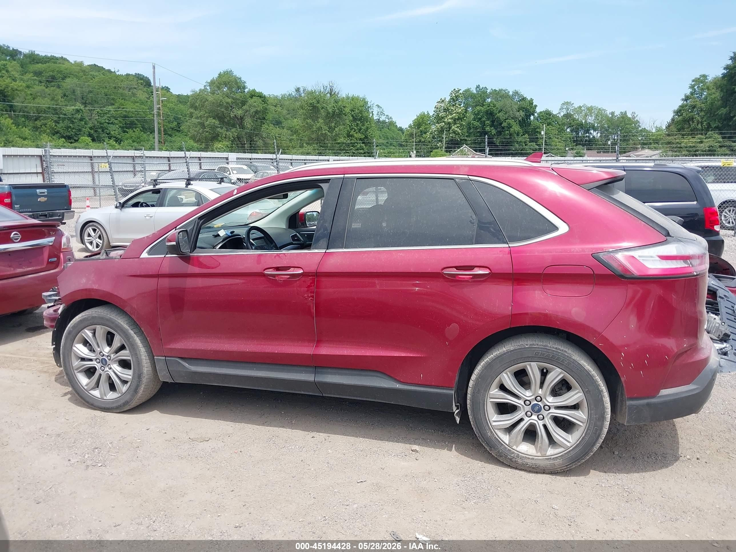 2019 Ford Edge Titanium Красный vin: 2FMPK4K91KBB23606