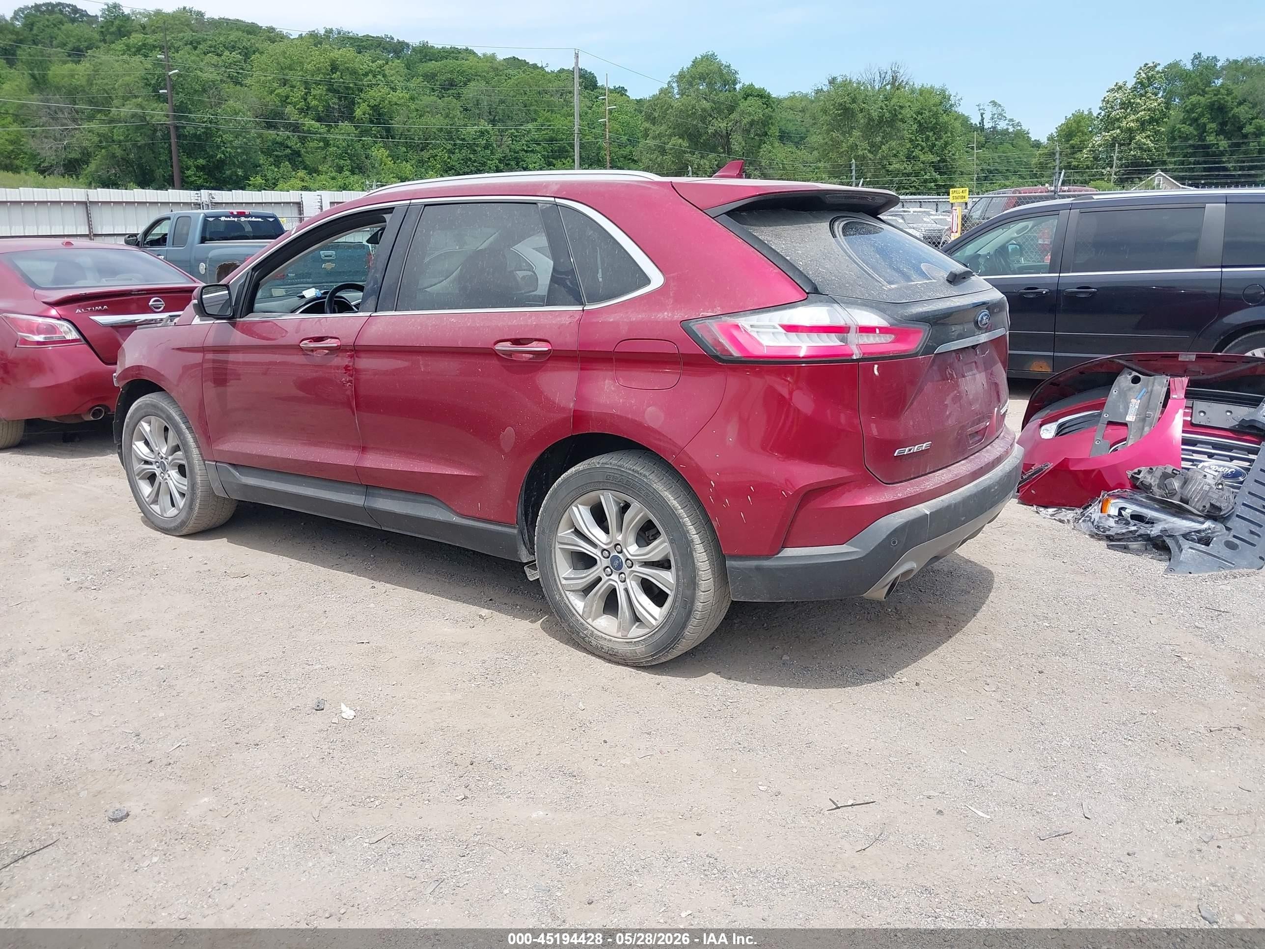 2019 Ford Edge Titanium Красный vin: 2FMPK4K91KBB23606