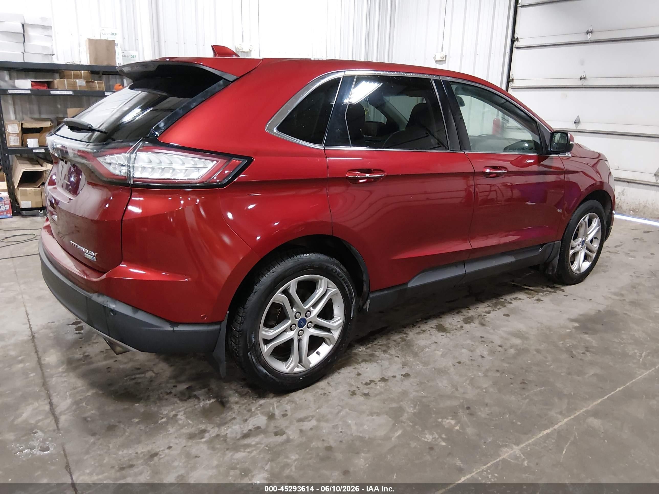 2015 Ford Edge Titanium Red vin: 2FMPK4K92FBB49850