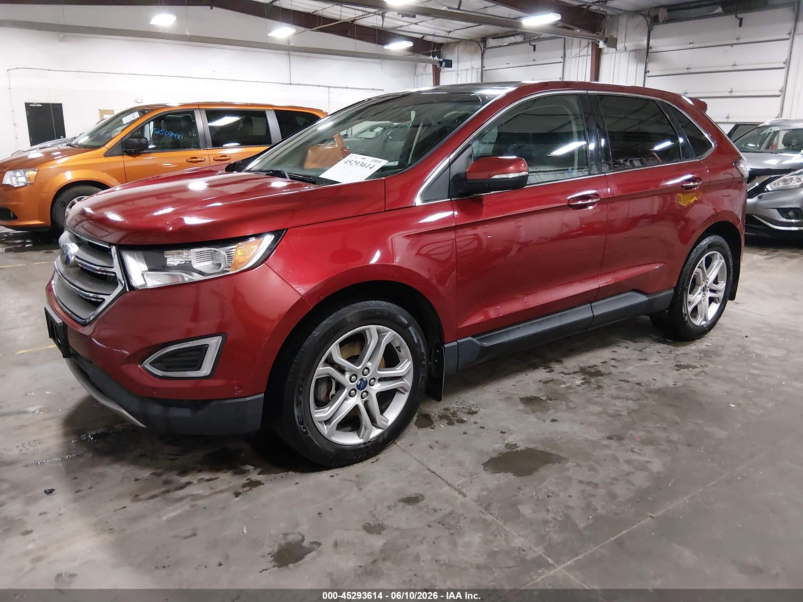 2015 Ford Edge Titanium Red vin: 2FMPK4K92FBB49850