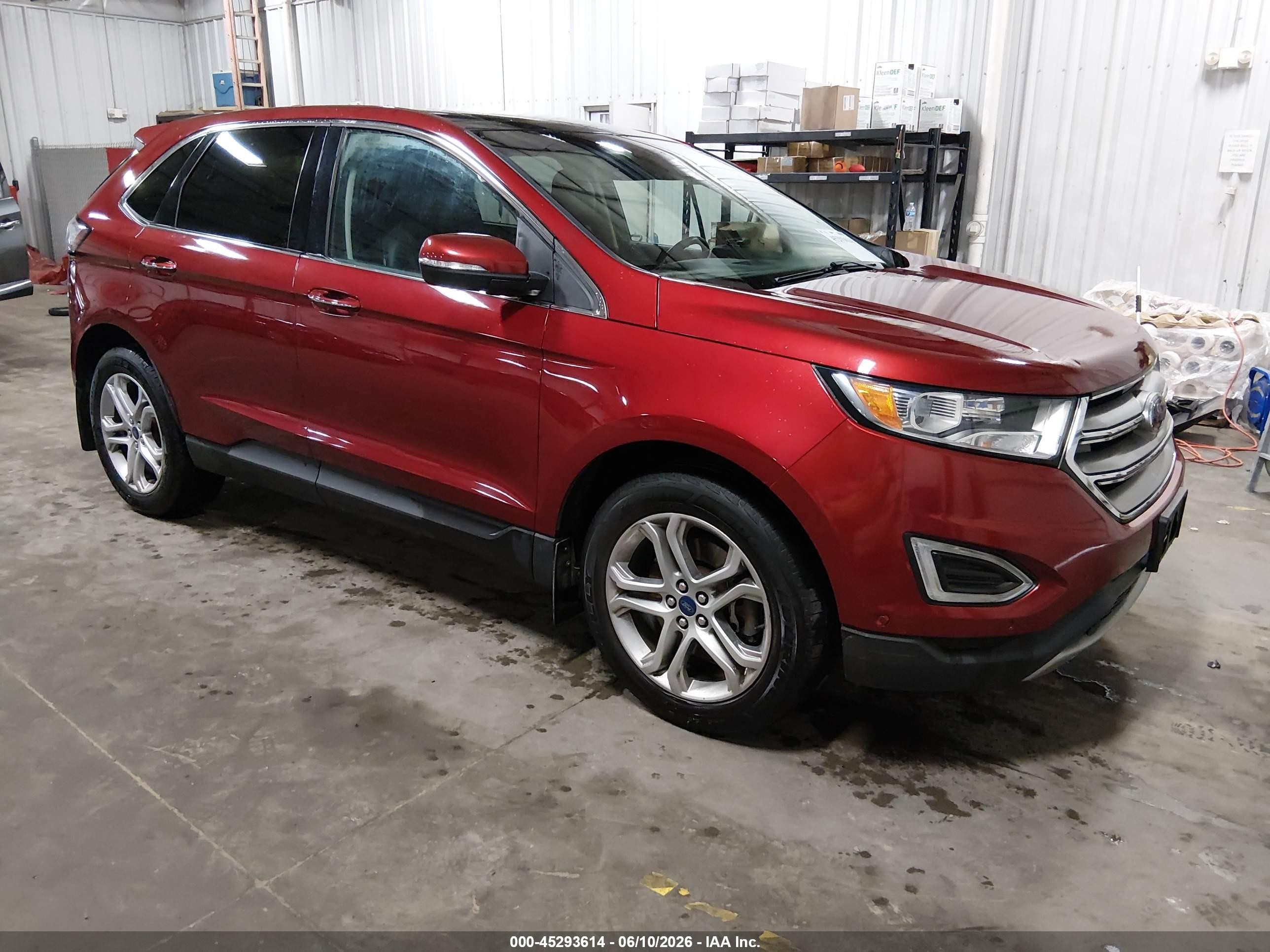 2015 Ford Edge Titanium Red vin: 2FMPK4K92FBB49850