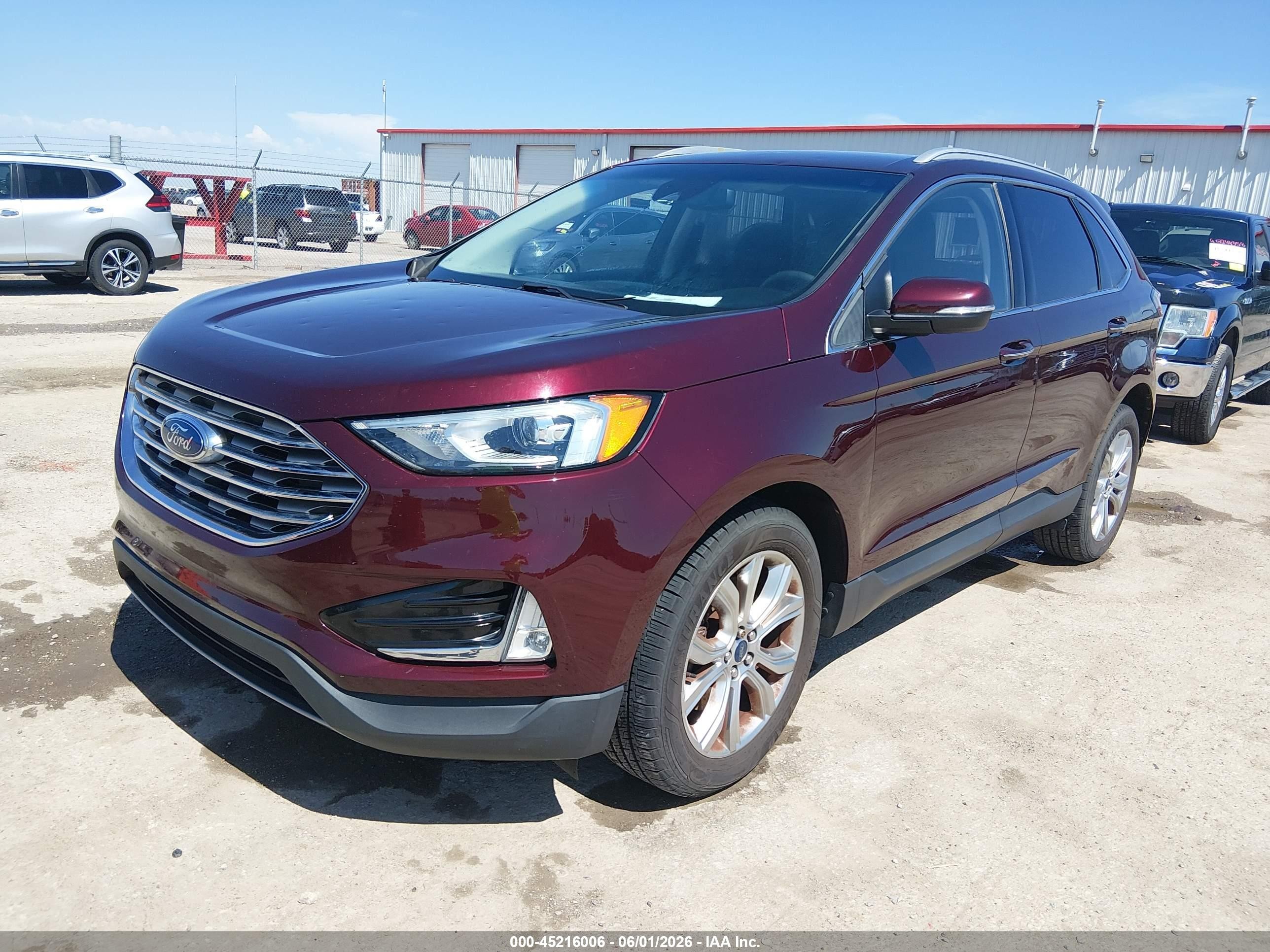 2019 Ford Edge Titanium Burgundy vin: 2FMPK4K92KBB50006