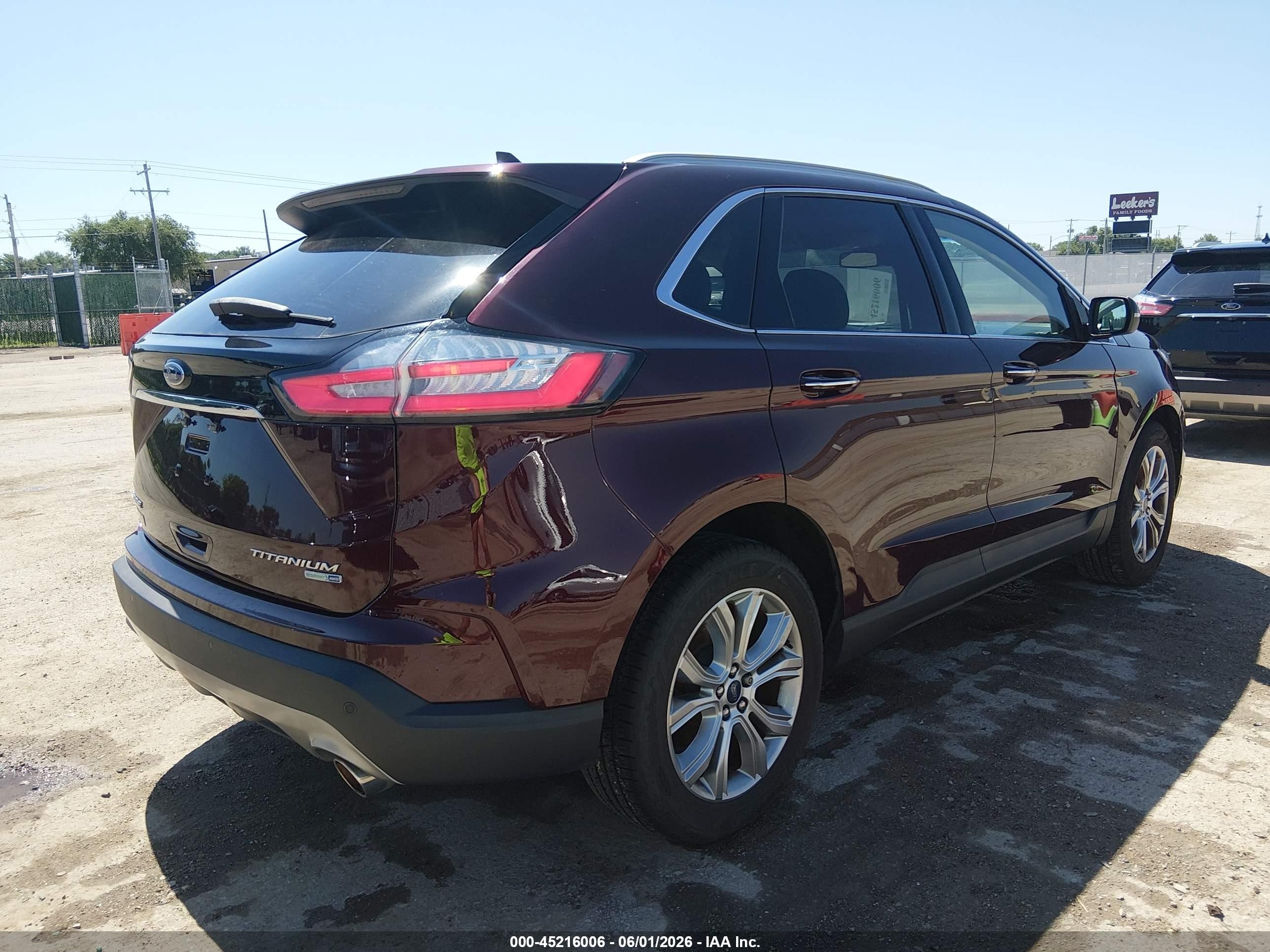2019 Ford Edge Titanium Burgundy vin: 2FMPK4K92KBB50006
