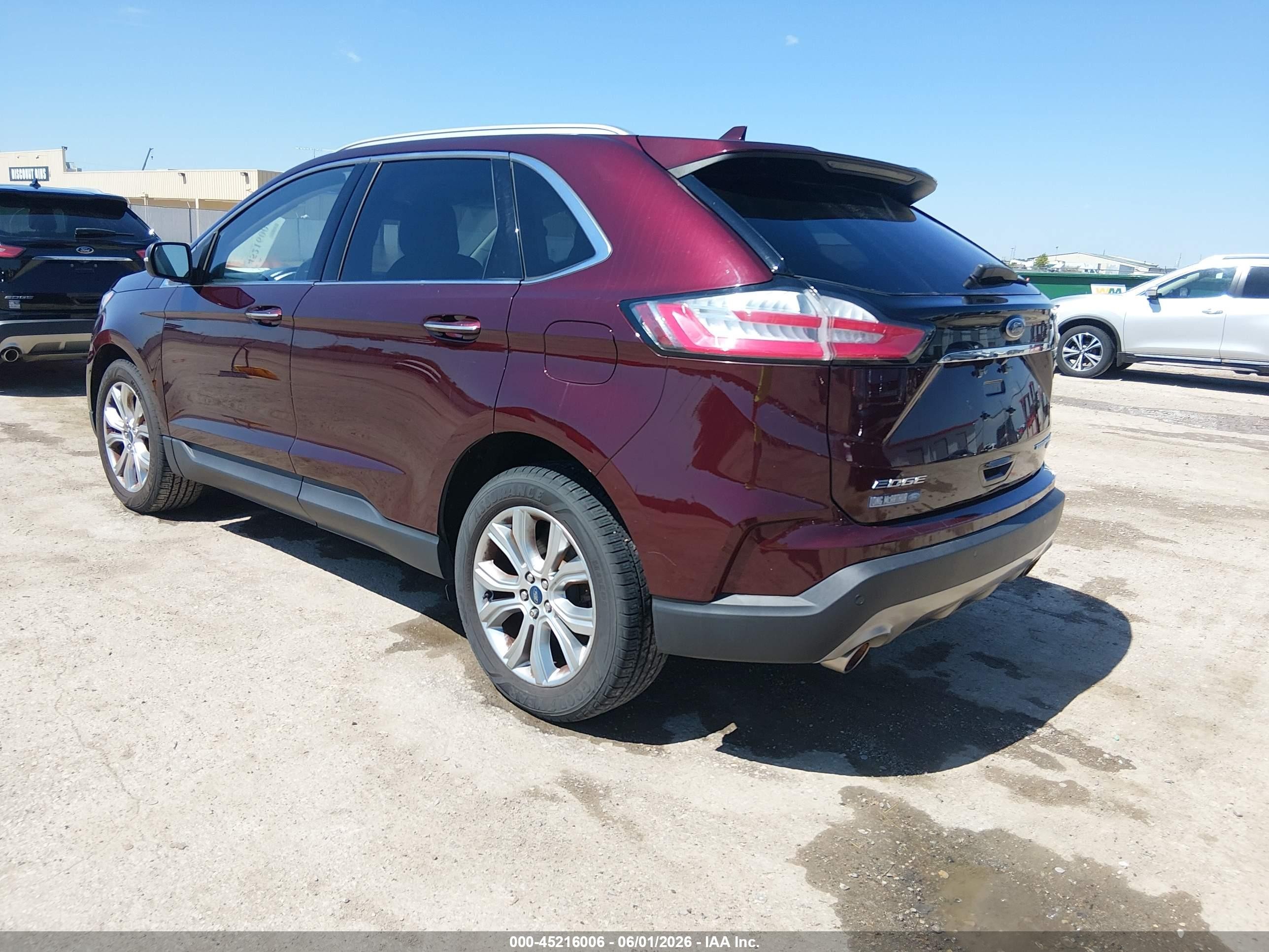 2019 Ford Edge Titanium Burgundy vin: 2FMPK4K92KBB50006