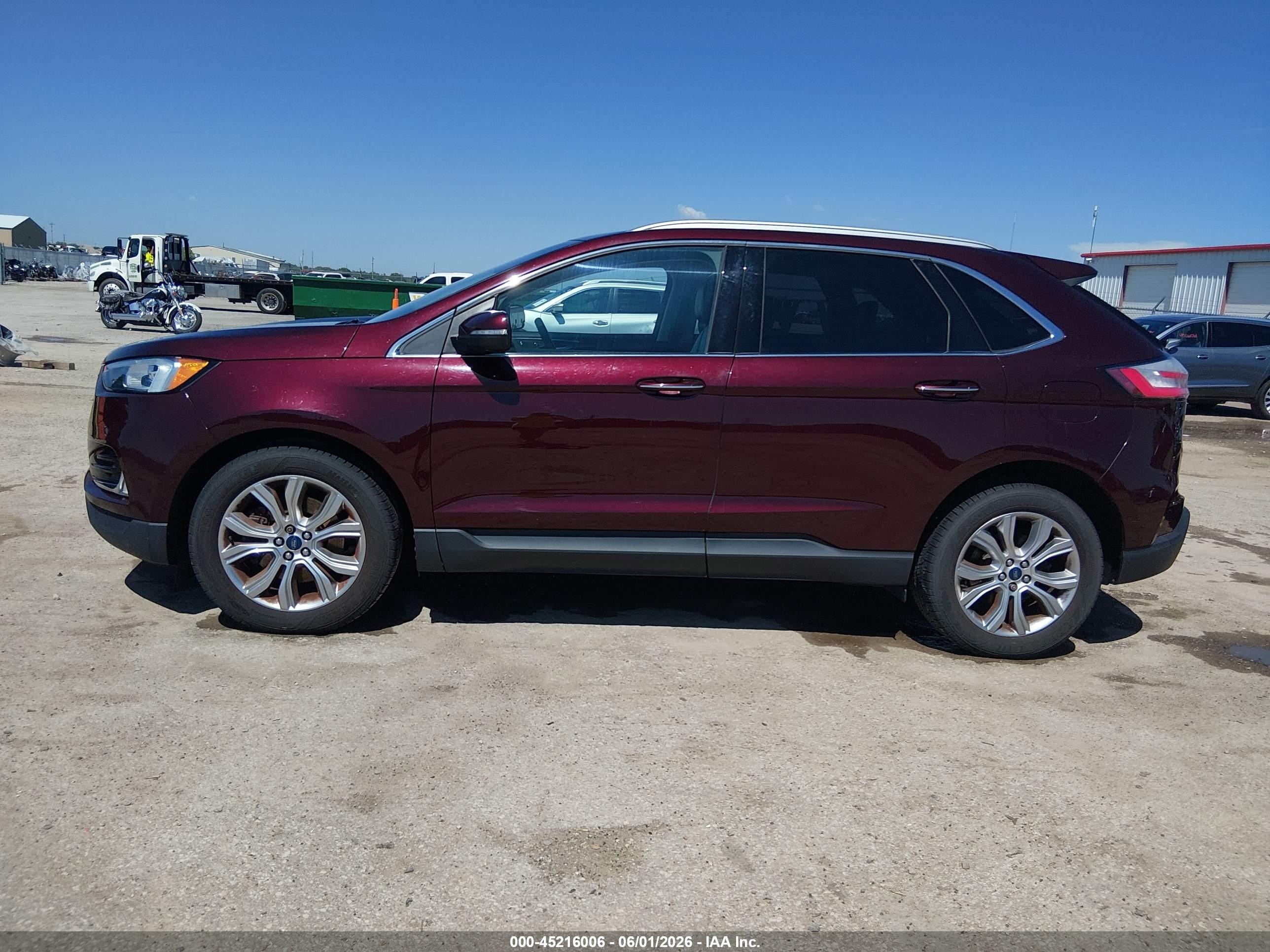 2019 Ford Edge Titanium Burgundy vin: 2FMPK4K92KBB50006