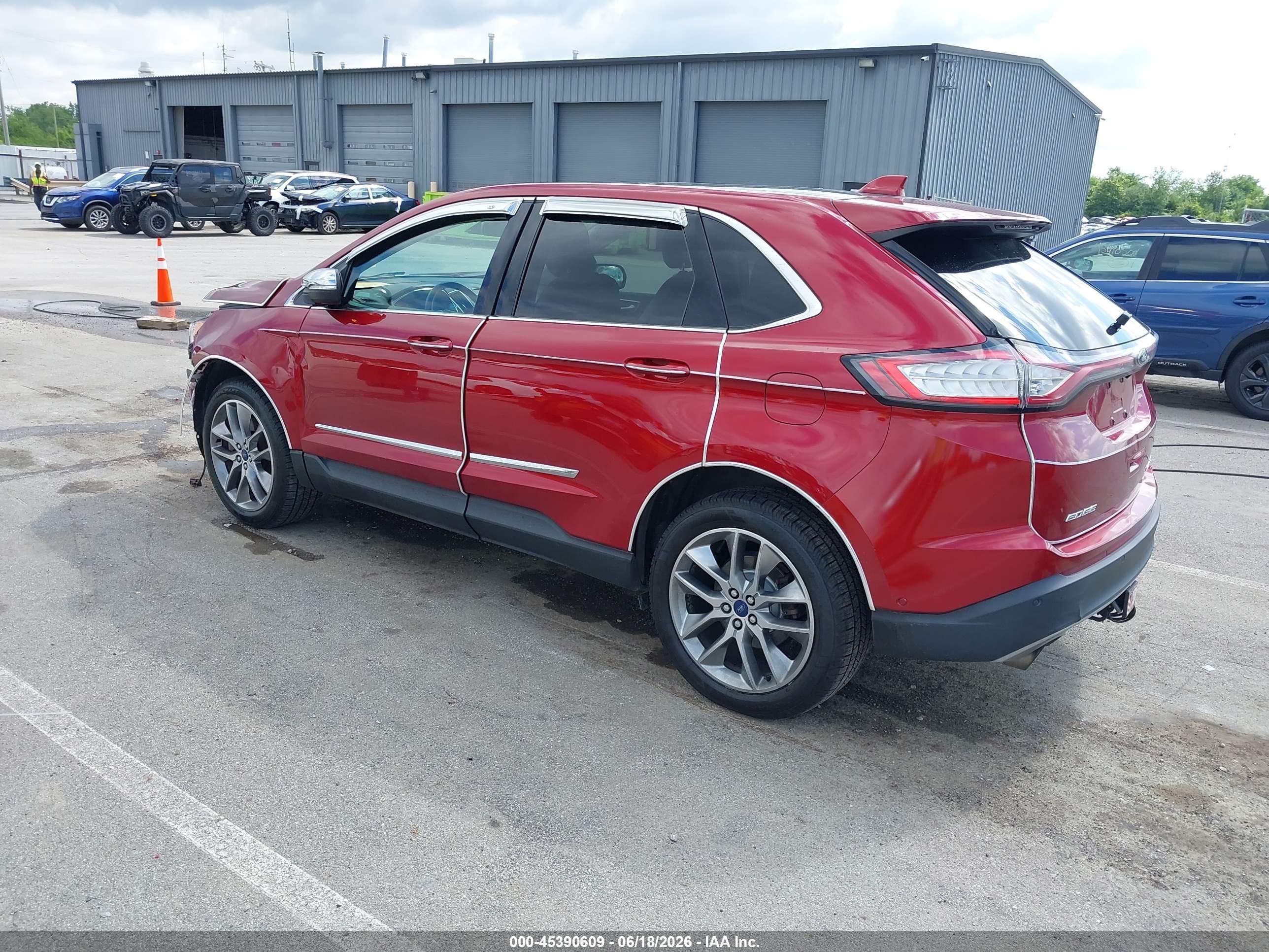 2015 Ford Edge Titanium Red vin: 2FMPK4K93FBB41580