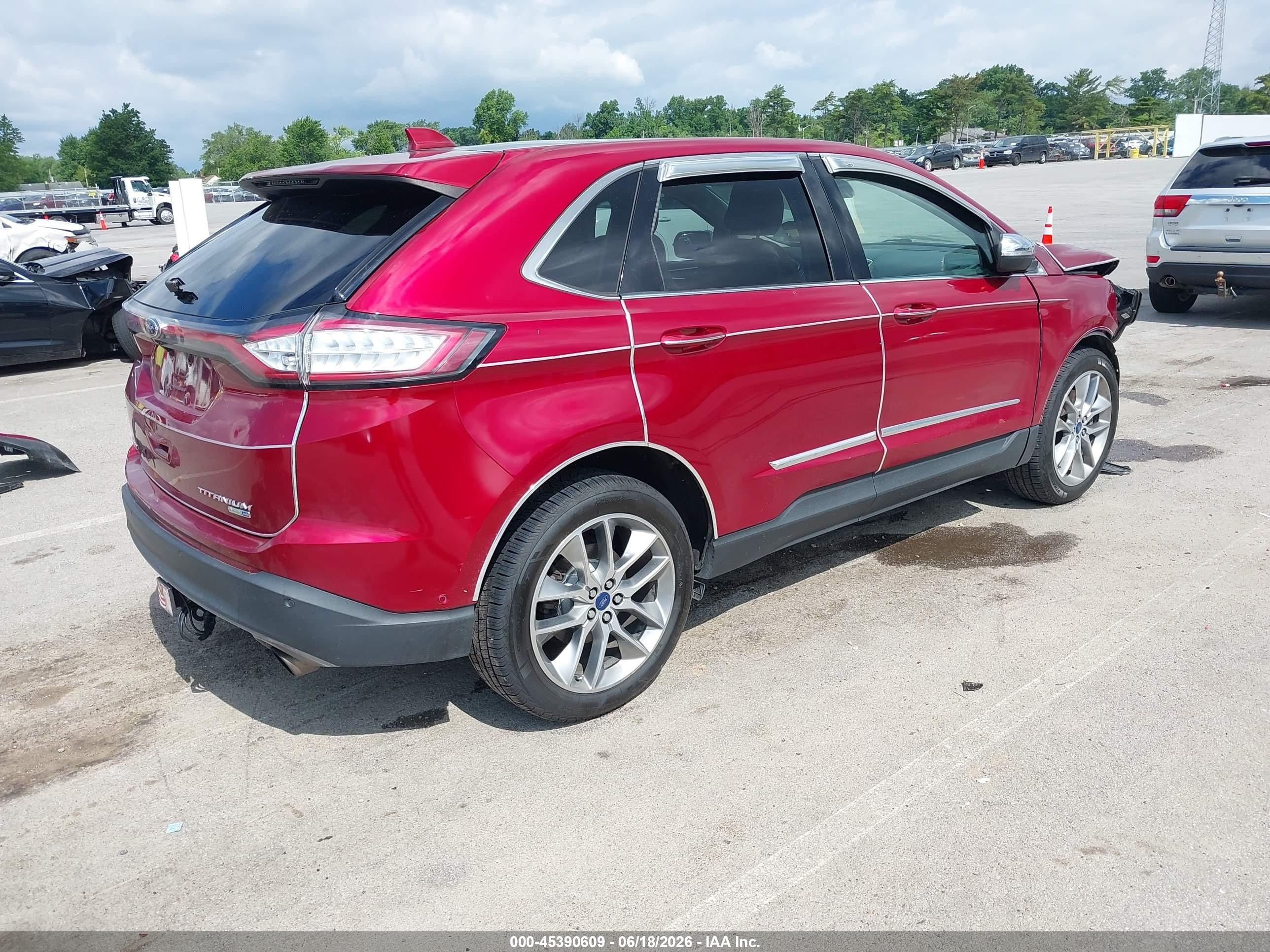 2015 Ford Edge Titanium Red vin: 2FMPK4K93FBB41580