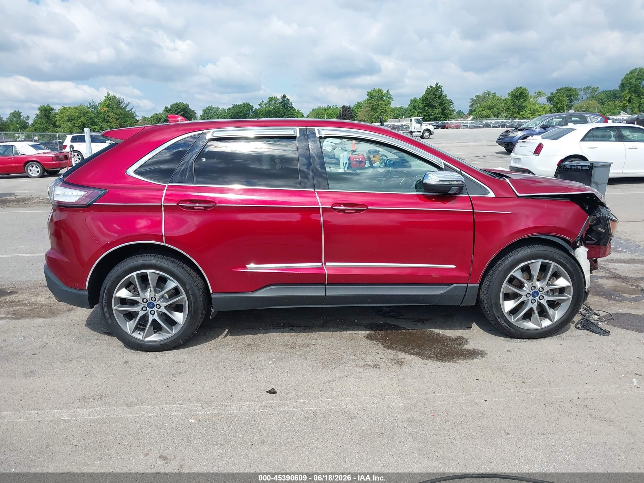 2015 Ford Edge Titanium Red vin: 2FMPK4K93FBB41580