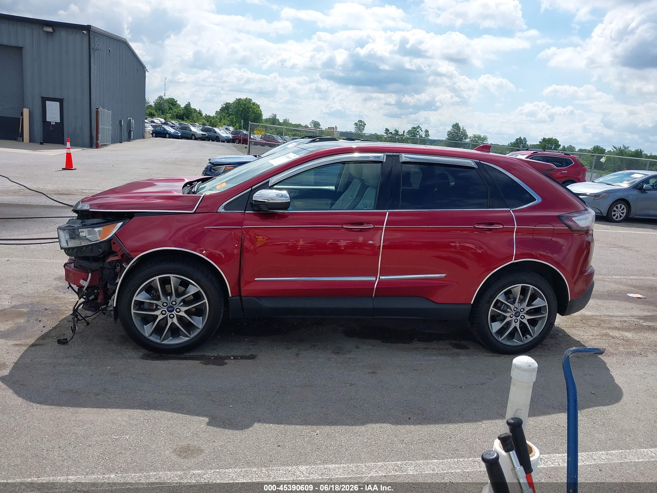 2015 Ford Edge Titanium Red vin: 2FMPK4K93FBB41580