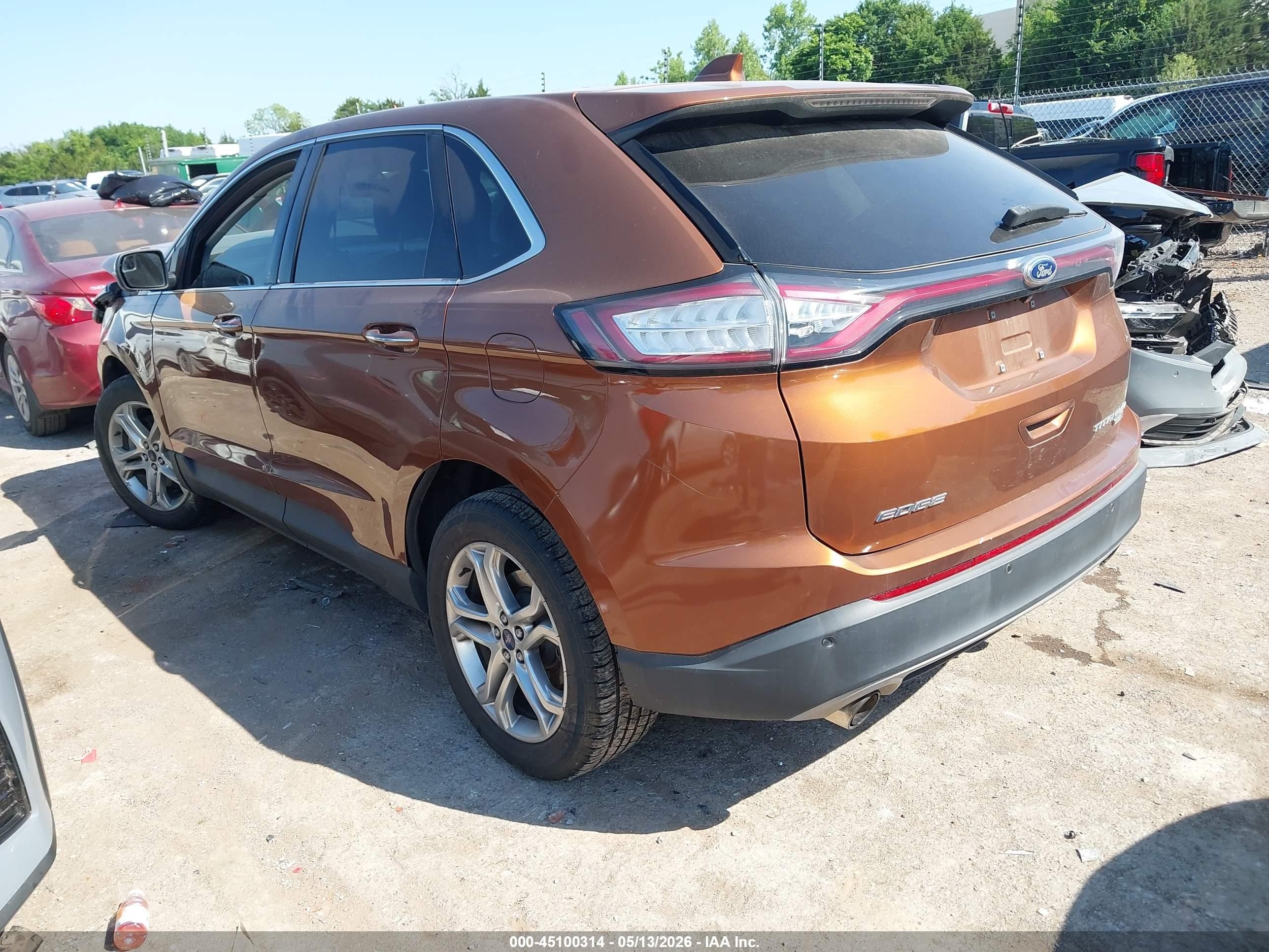 2017 Ford Edge Titanium Золотой vin: 2FMPK4K93HBB29030