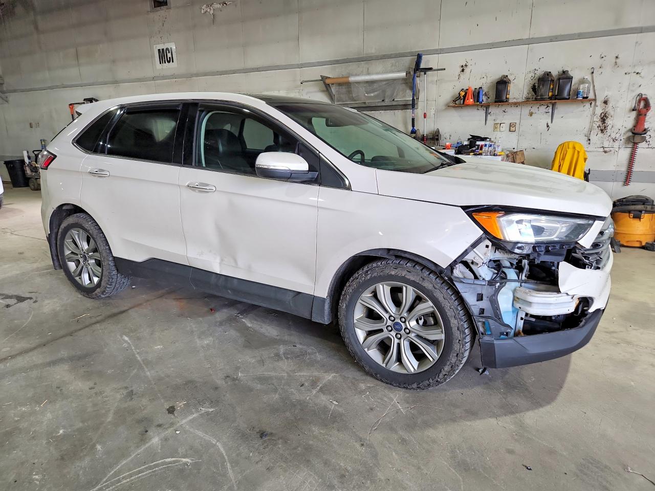 2019 Ford Edge Titanium White vin: 2FMPK4K93KBB87310