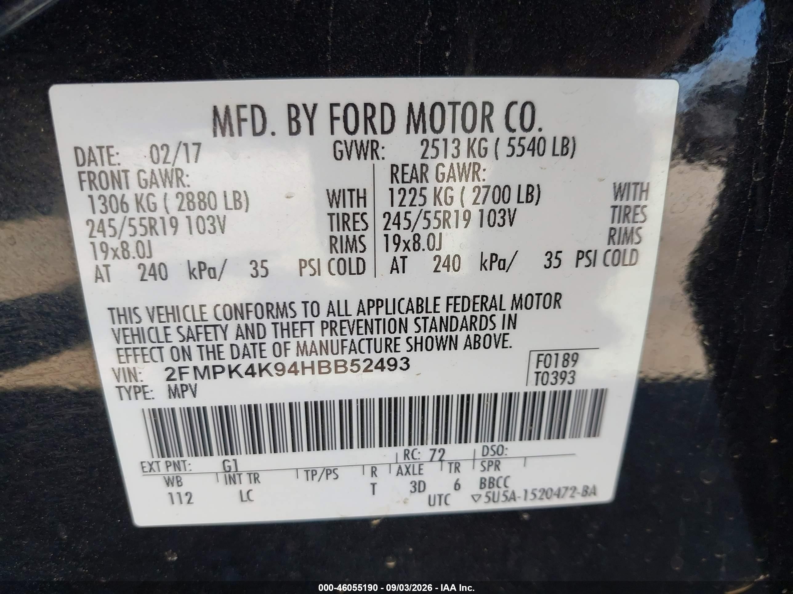 2017 Ford Edge Titanium Black vin: 2FMPK4K94HBB52493