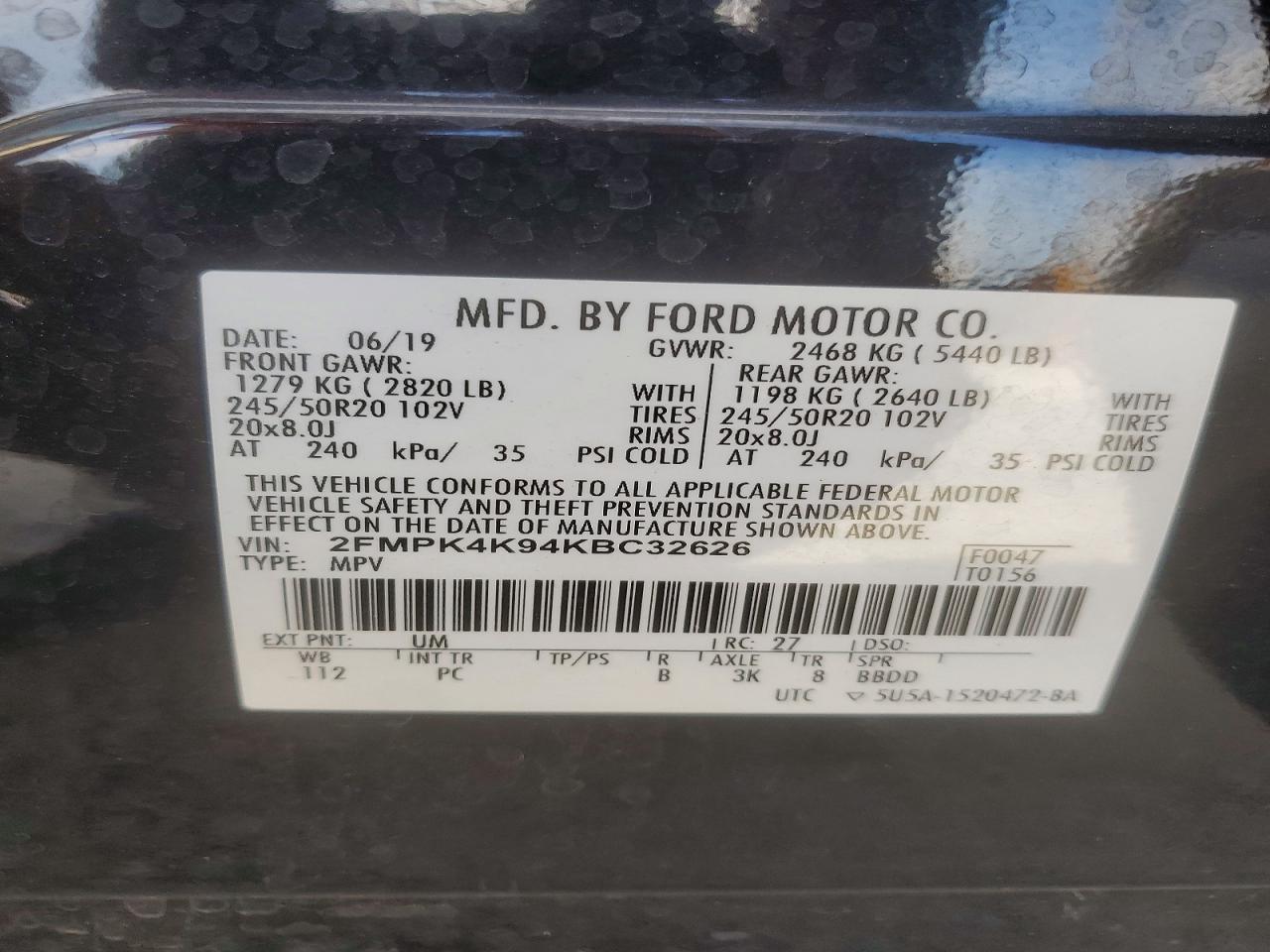 2019 Ford Edge Titanium Black vin: 2FMPK4K94KBC32626