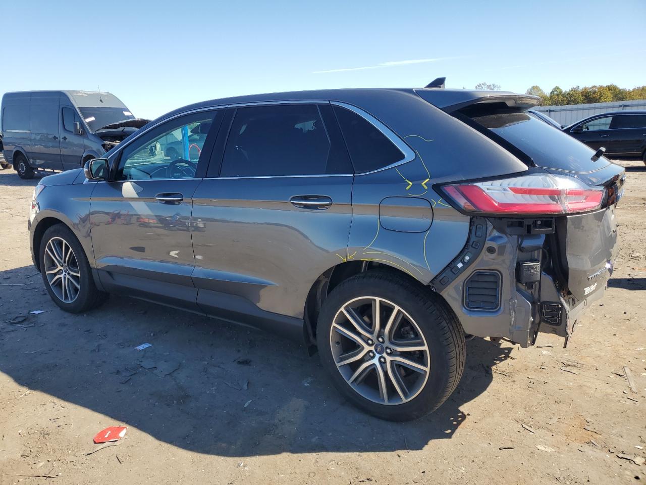 2021 Ford Edge Titanium Серый vin: 2FMPK4K94MBA44918