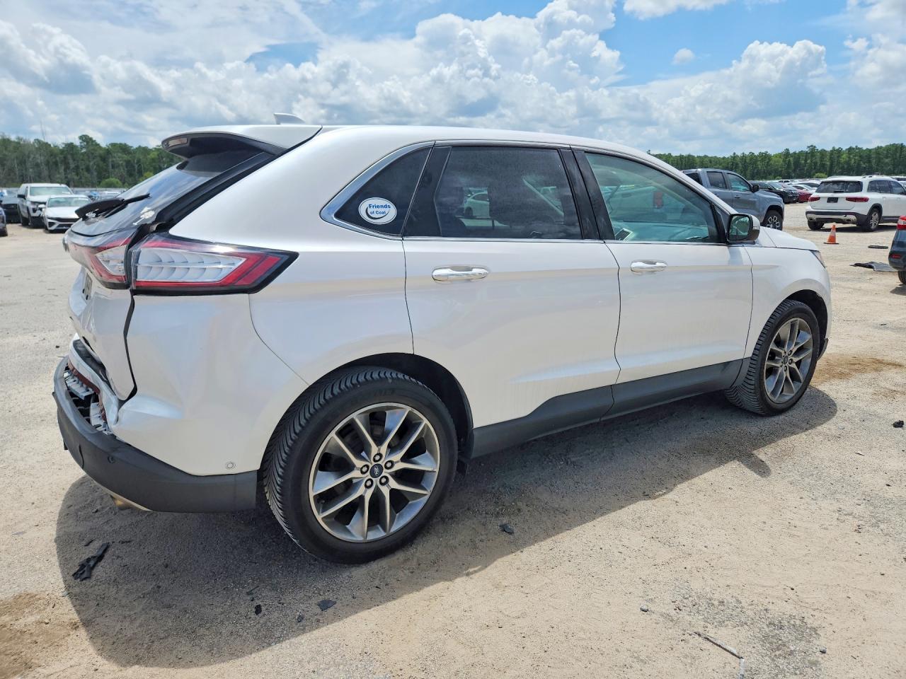 2015 Ford Edge Titanium White vin: 2FMPK4K95FBC02816