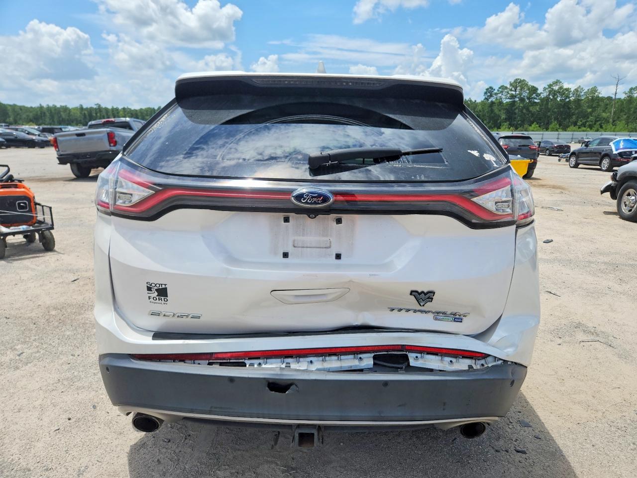 2015 Ford Edge Titanium White vin: 2FMPK4K95FBC02816