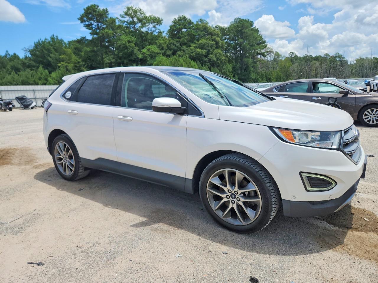 2015 Ford Edge Titanium White vin: 2FMPK4K95FBC02816