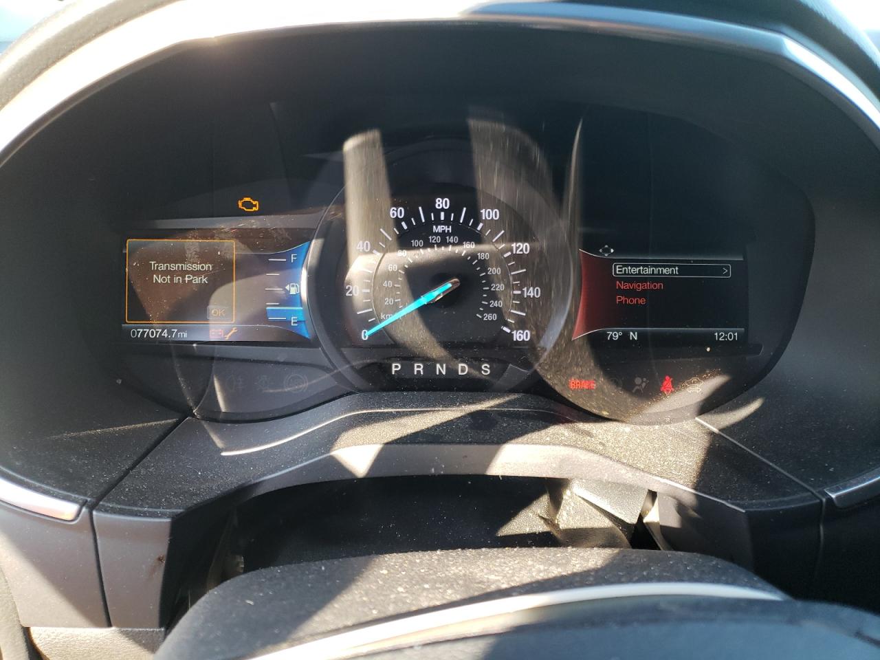 2019 Ford Edge Titanium Black vin: 2FMPK4K95KBB68404 Damage: Warning Light - Engine, On, Unacceptable