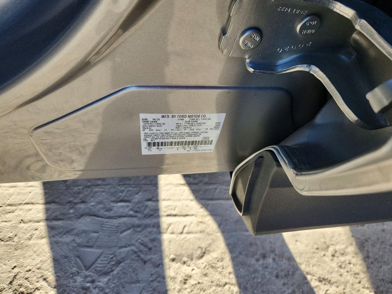 2020 Ford Edge Titanium Серебряный vin: 2FMPK4K95LBB31449