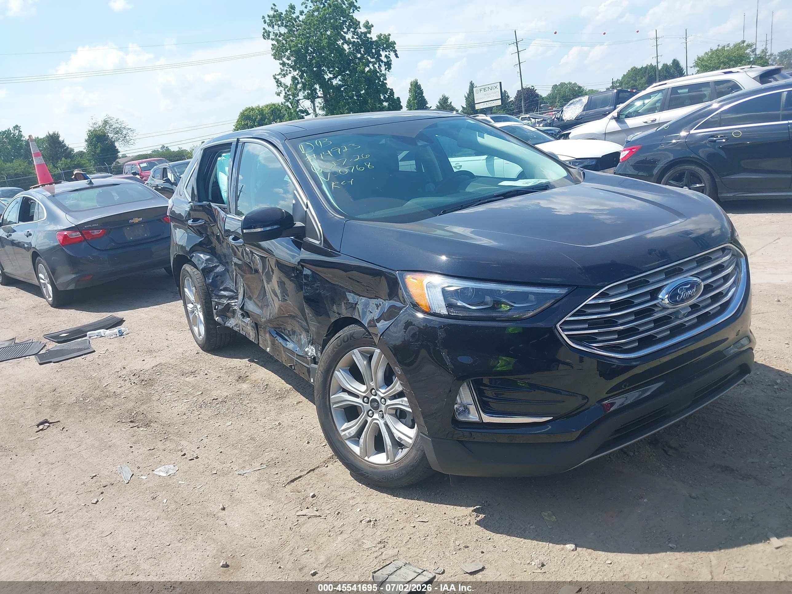 2023 Ford Edge Titanium Черный vin: 2FMPK4K95PBA00768