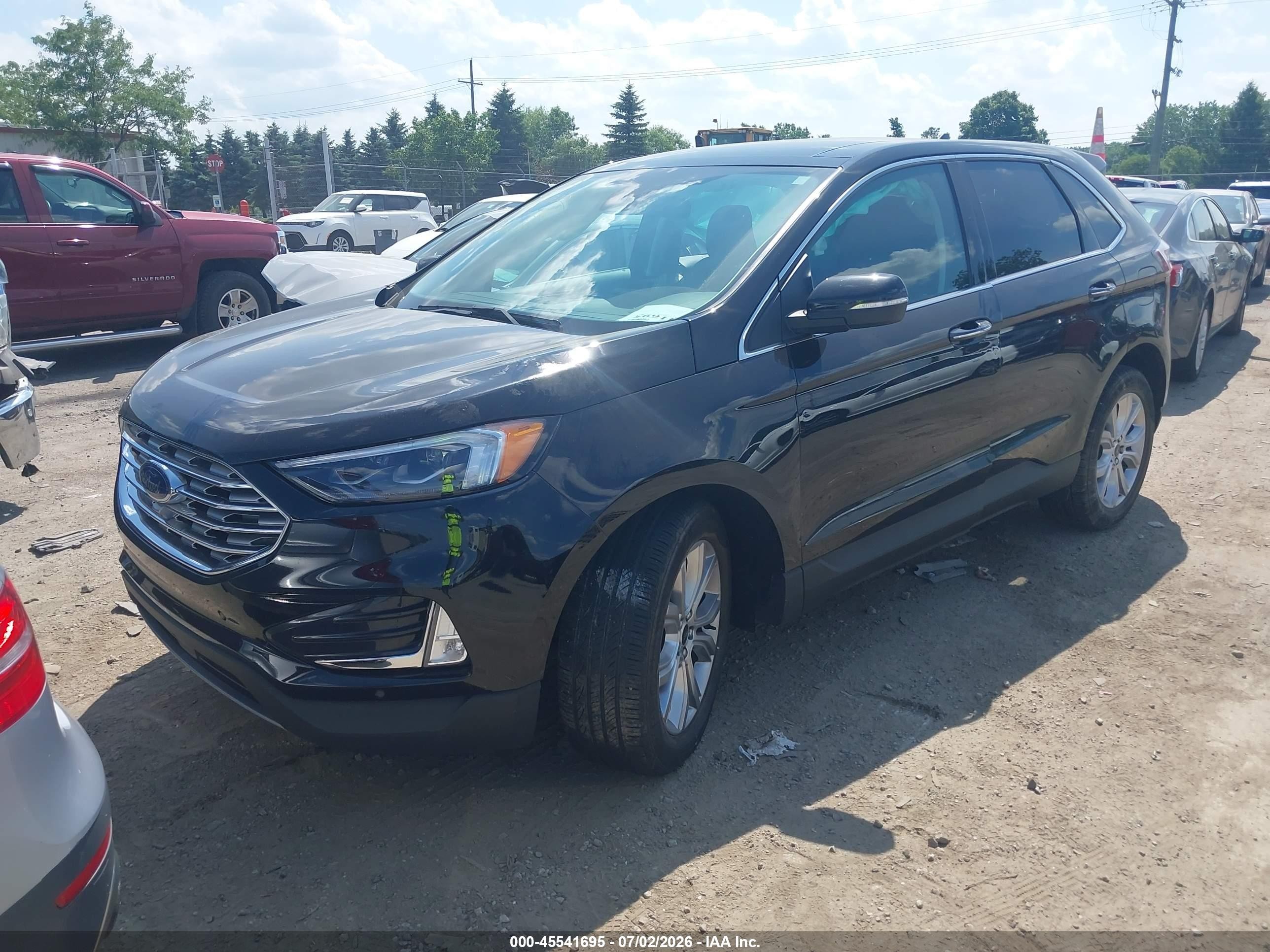 2023 Ford Edge Titanium Черный vin: 2FMPK4K95PBA00768