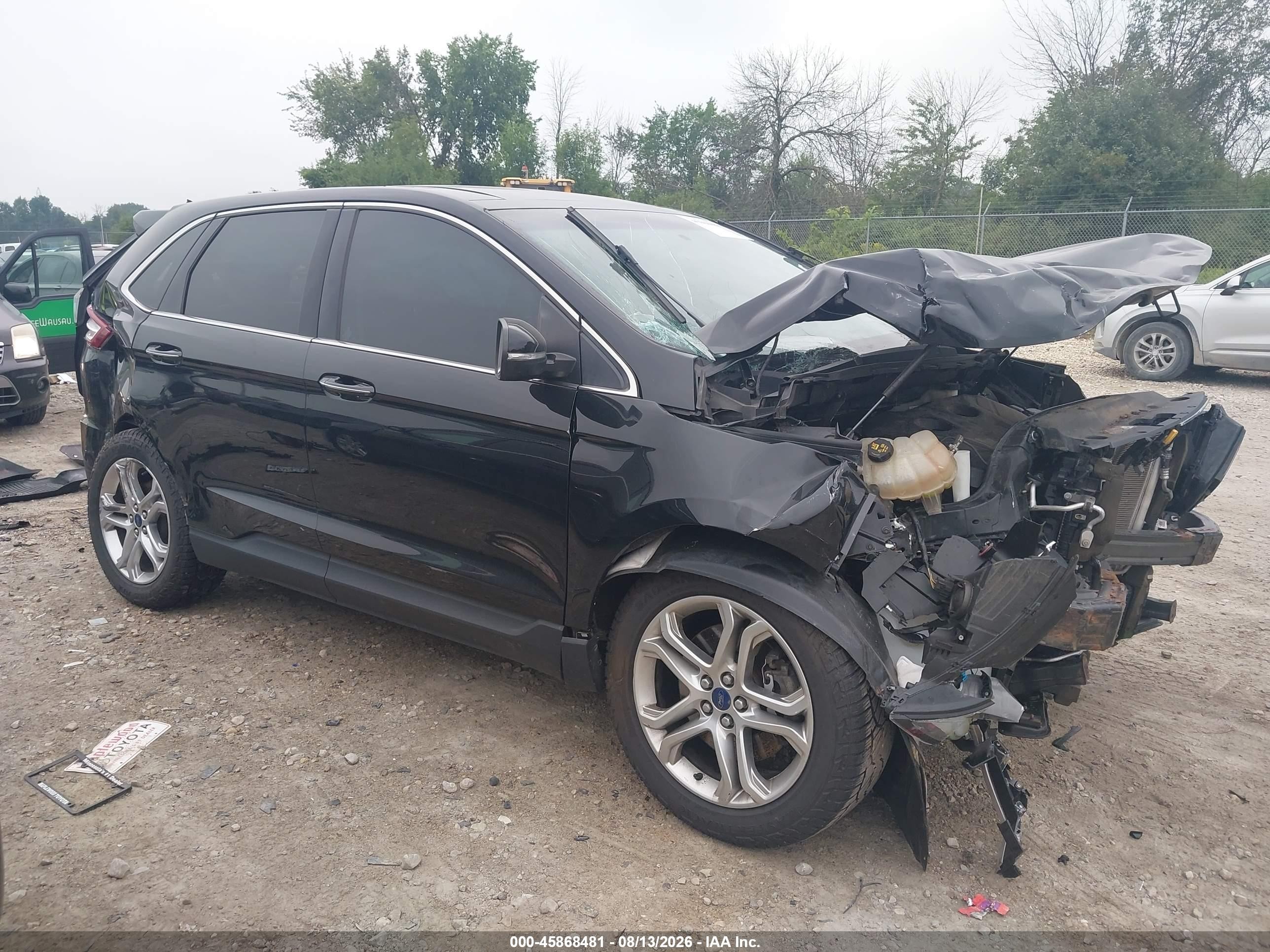 2017 Ford Edge Titanium Черный vin: 2FMPK4K96HBB58442