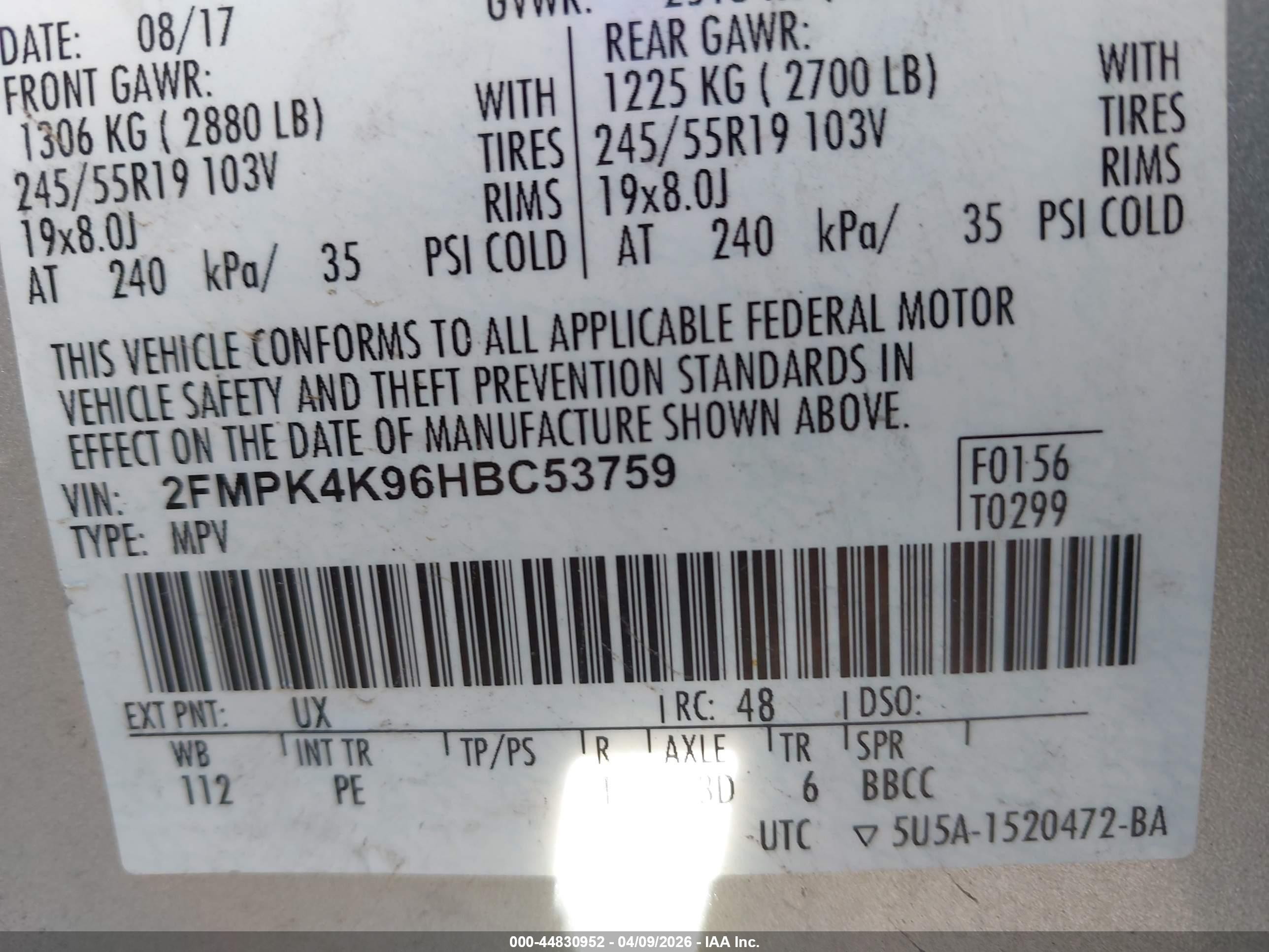 2017 Ford Edge Titanium Silver vin: 2FMPK4K96HBC53759