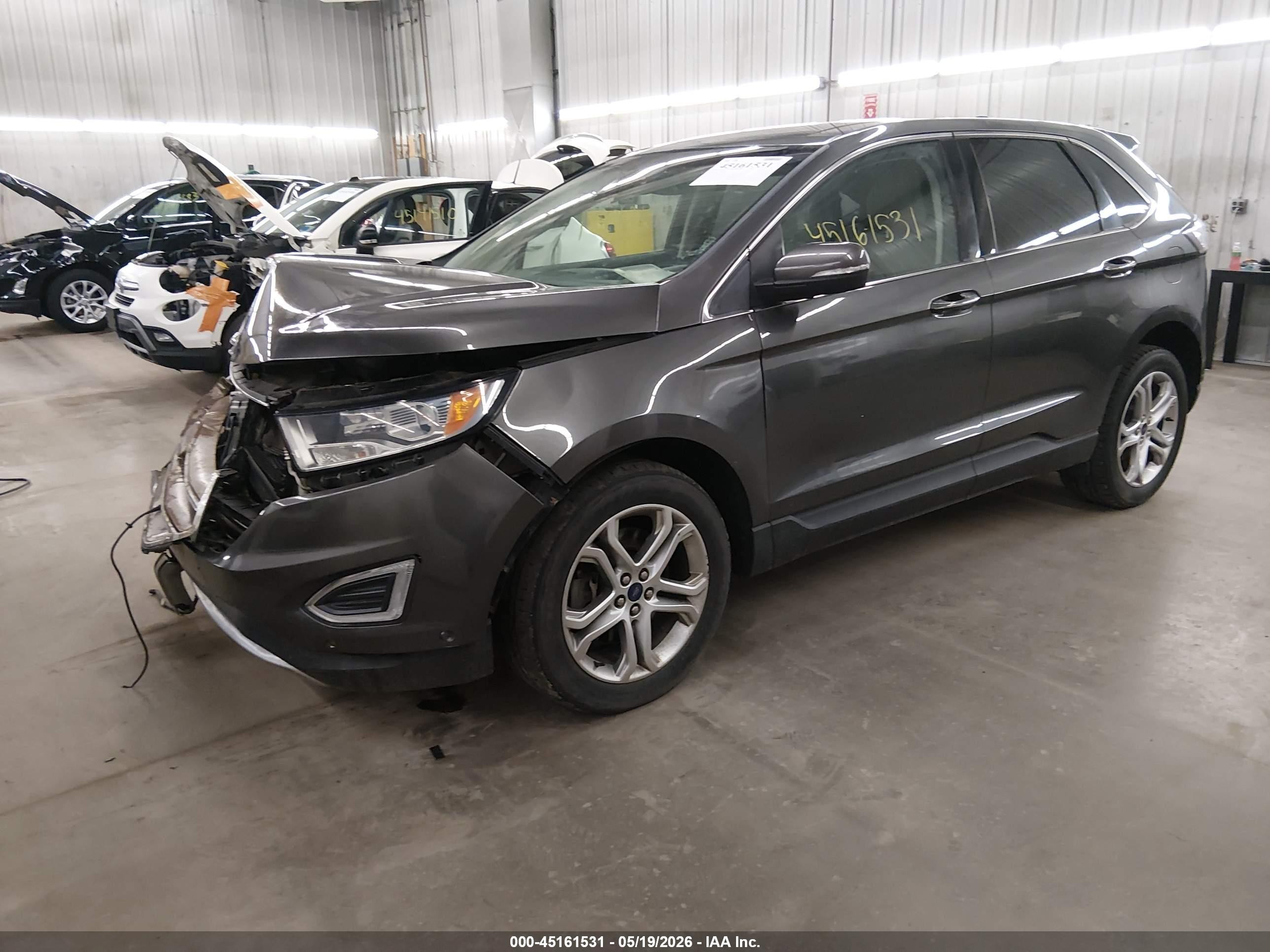 2015 Ford Edge Titanium Серый vin: 2FMPK4K97FBB00255