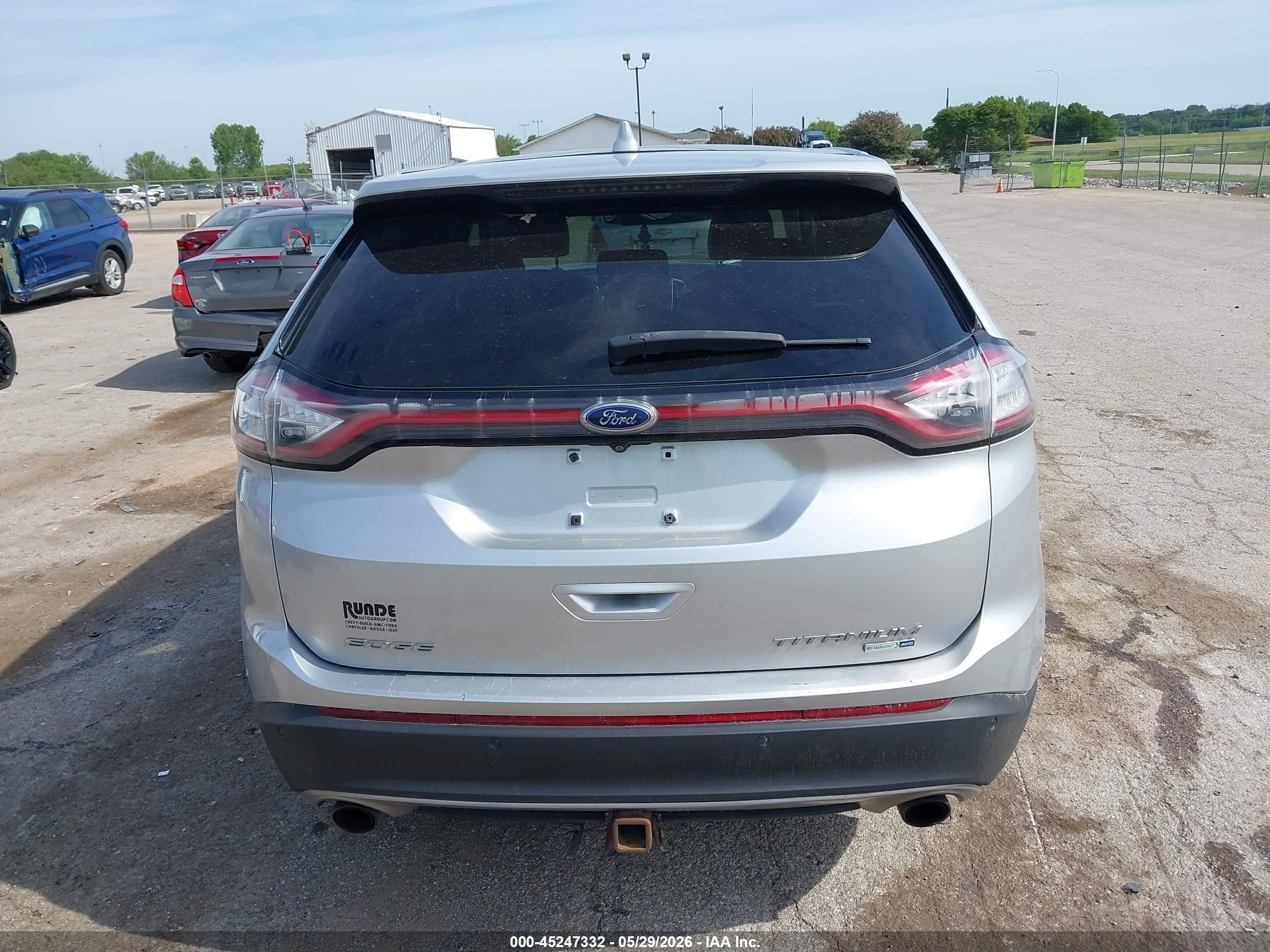2015 Ford Edge Titanium Silver vin: 2FMPK4K97FBC12117