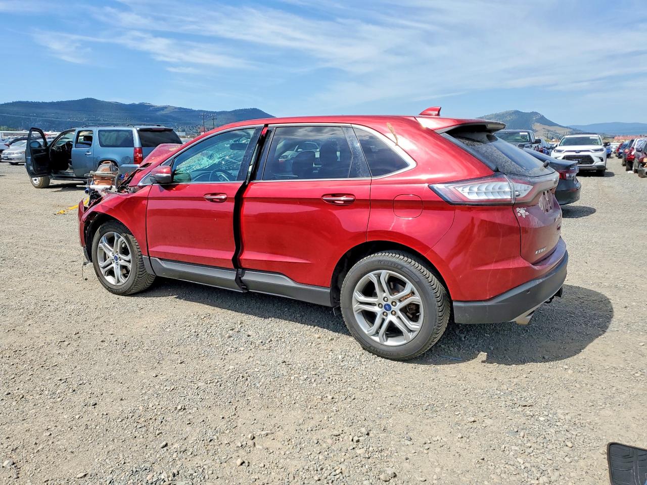 2016 Ford Edge Titanium Burgundy vin: 2FMPK4K98GBB61874