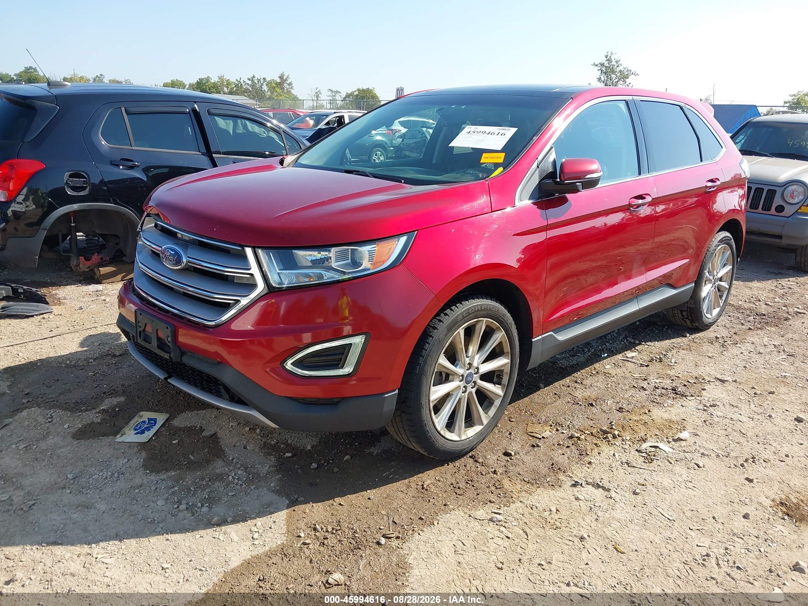 2017 Ford Edge Titanium Red vin: 2FMPK4K98HBC67792