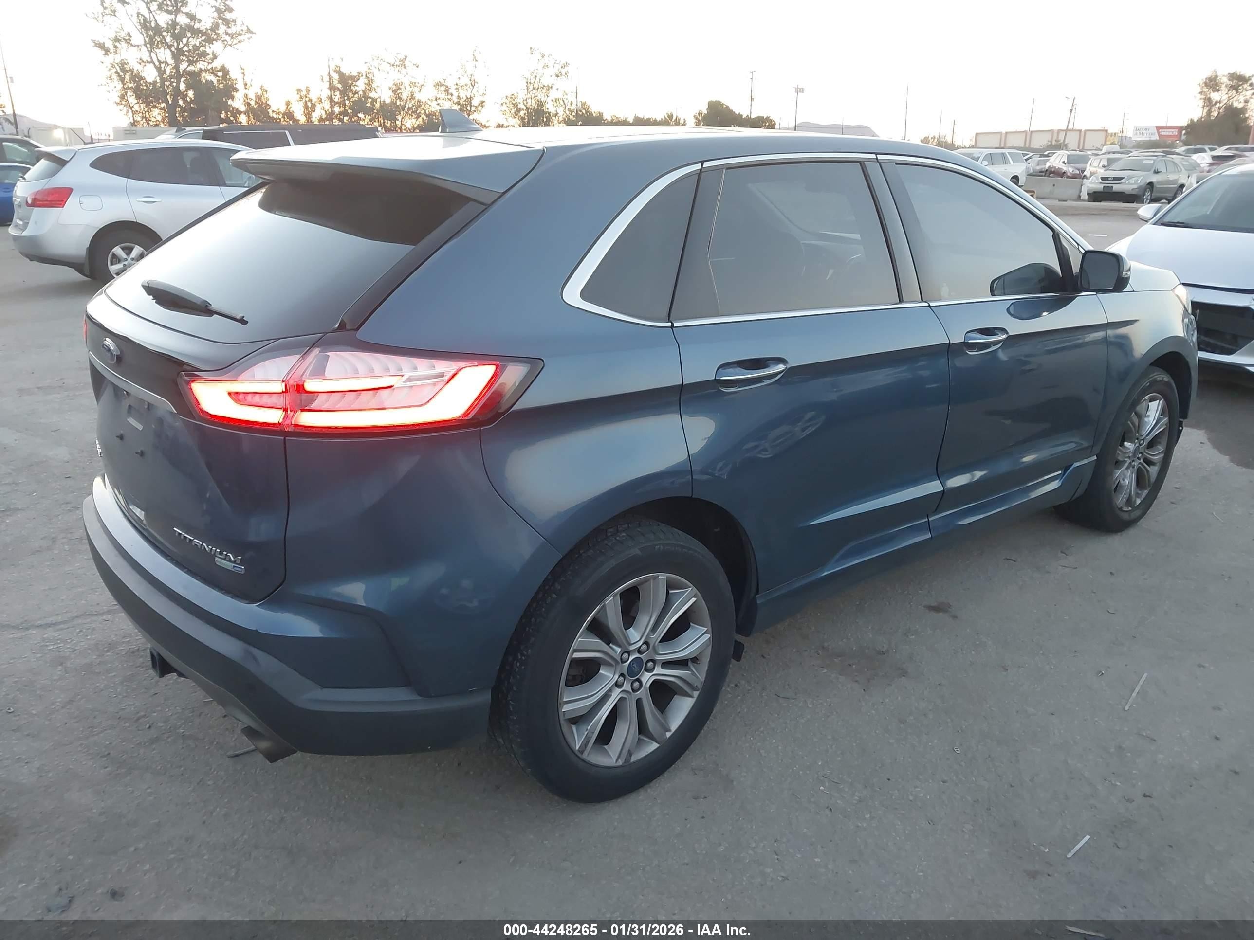 2019 Ford Edge Titanium Синий vin: 2FMPK4K98KBB66288