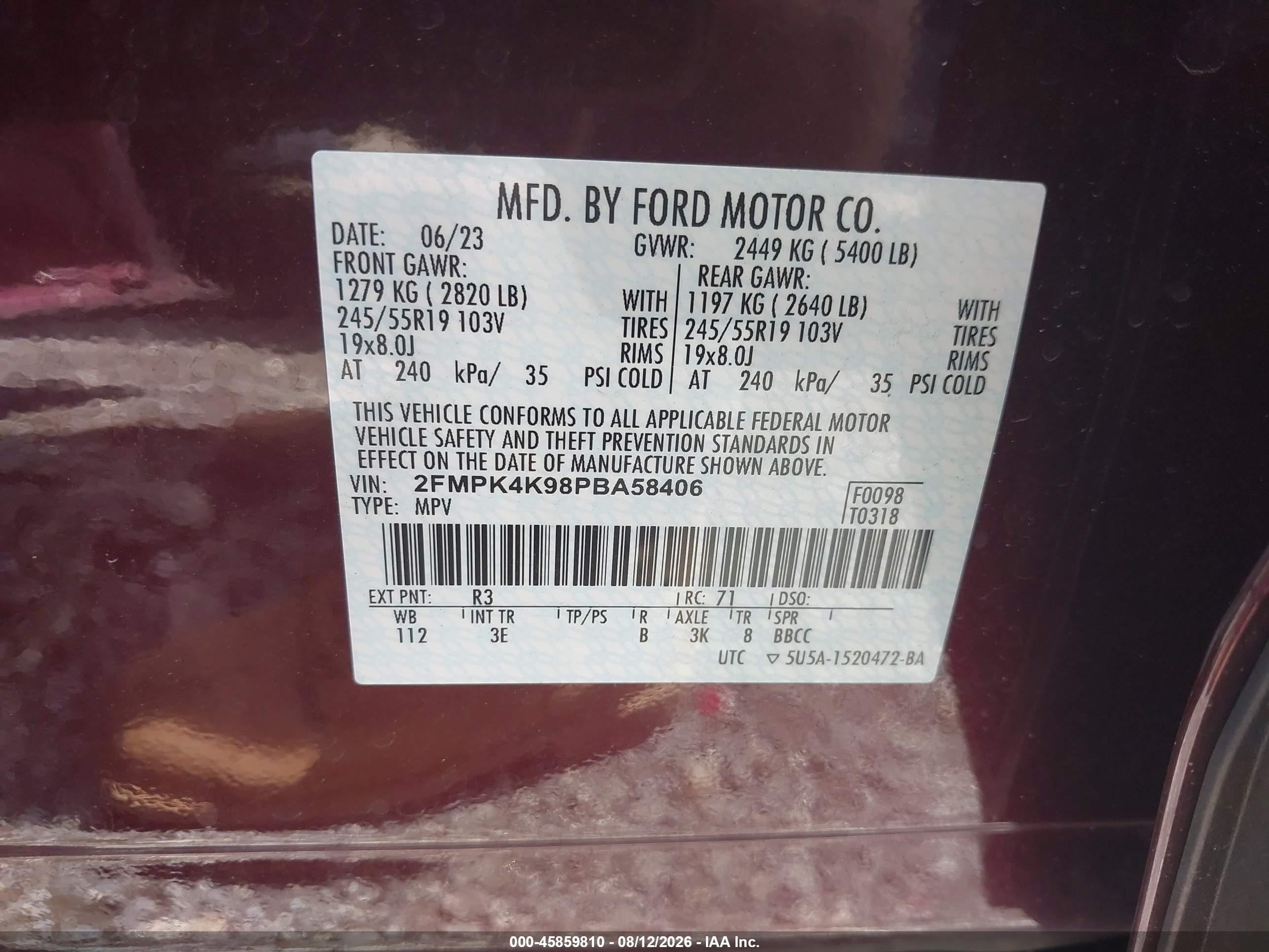 2023 Ford Edge Titanium Красный vin: 2FMPK4K98PBA58406