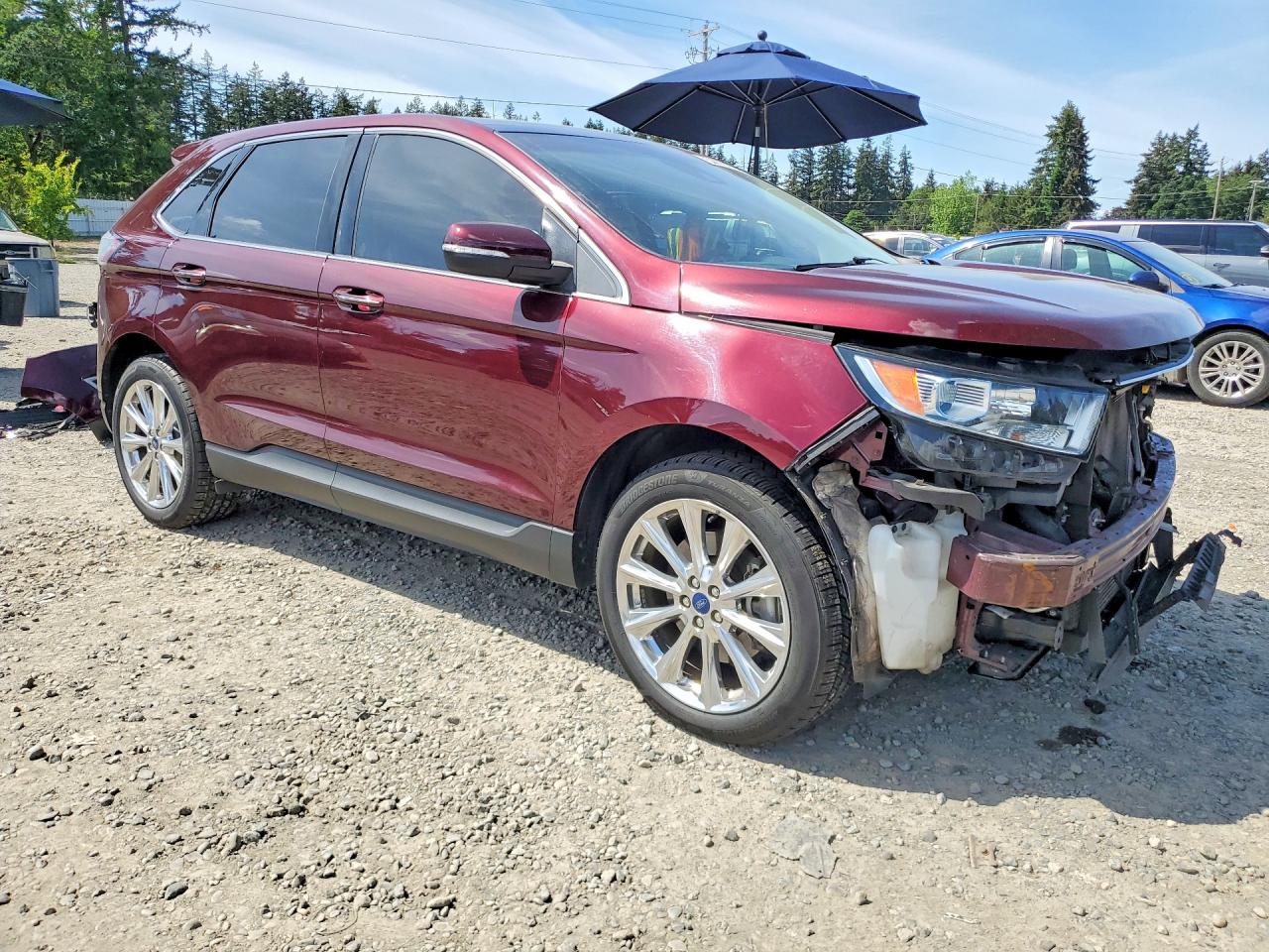 2017 Ford Edge Titanium Темно-бордовый vin: 2FMPK4K99HBB46818