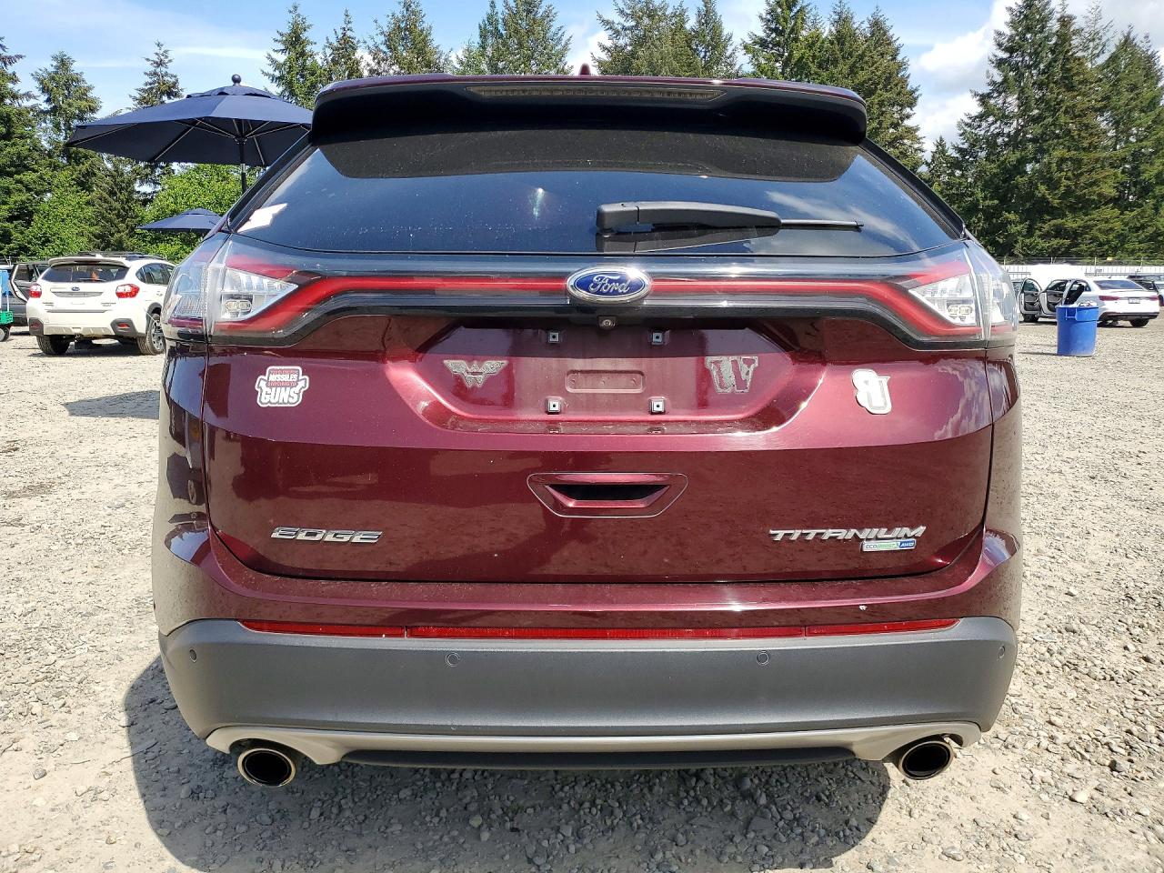 2017 Ford Edge Titanium Темно-бордовый vin: 2FMPK4K99HBB46818