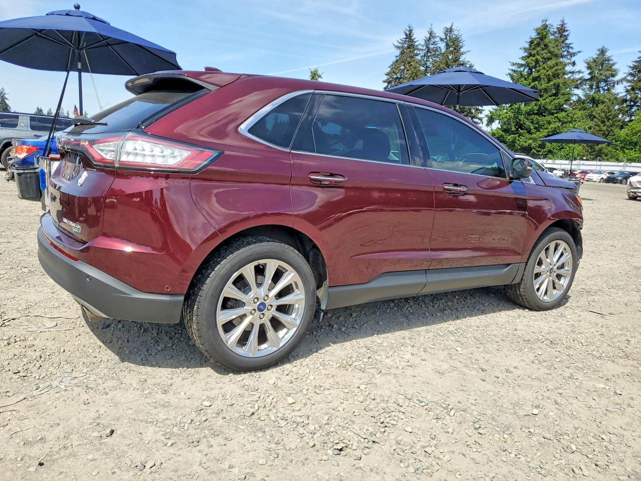 2017 Ford Edge Titanium Темно-бордовый vin: 2FMPK4K99HBB46818