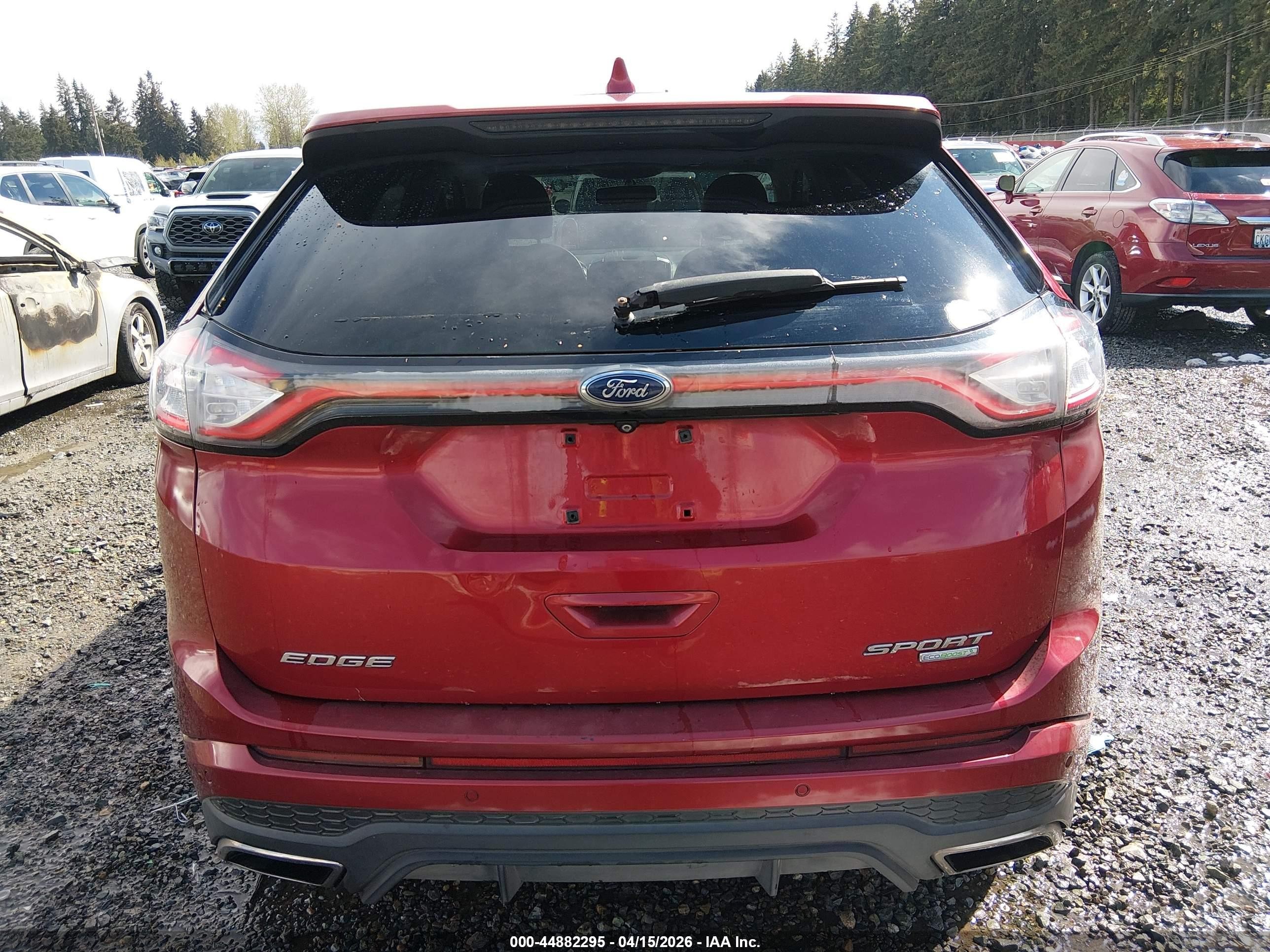 2015 Ford Edge Sport Red vin: 2FMTK3AP3FBB77729