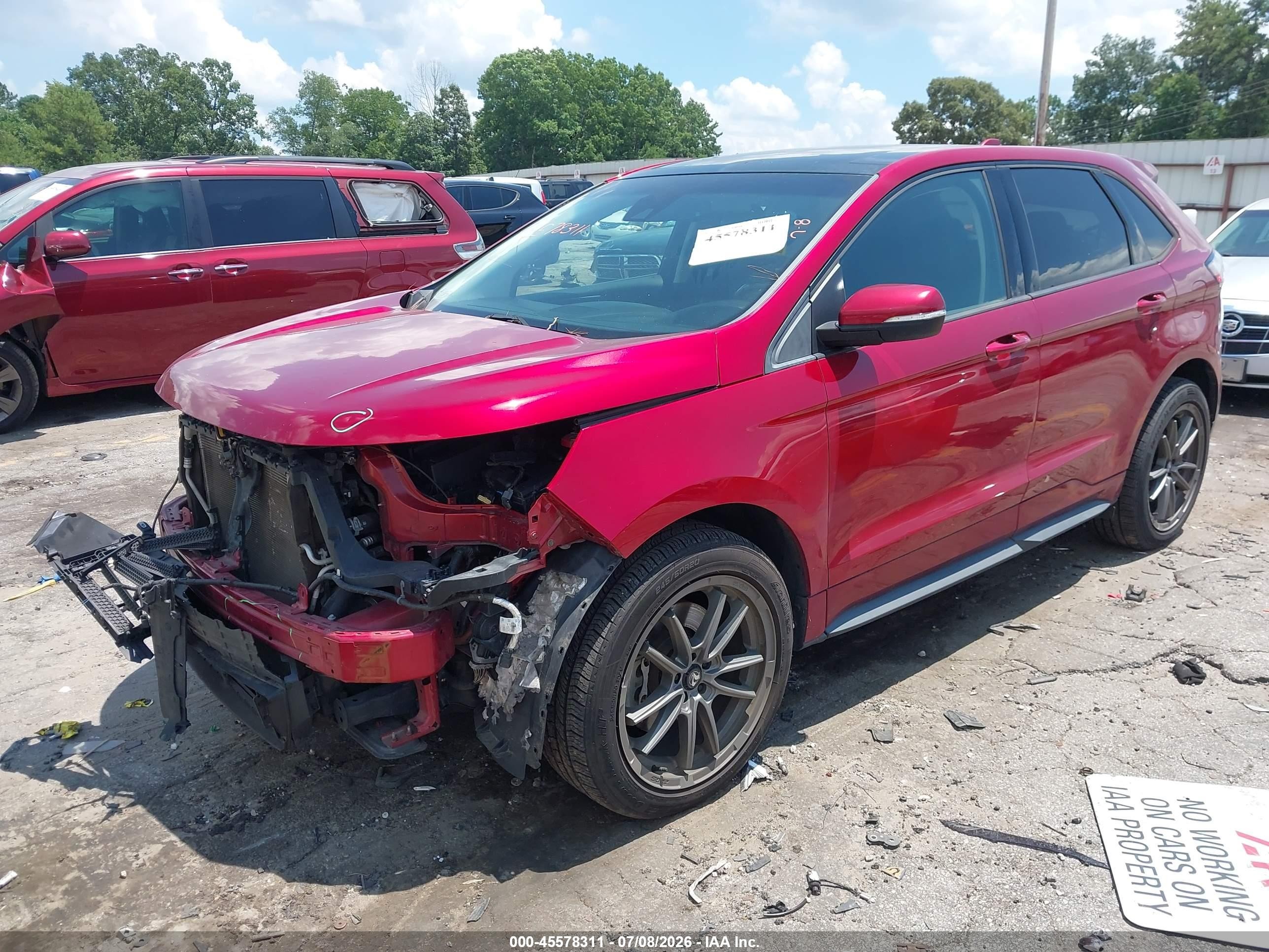 2015 Ford Edge Sport Красный vin: 2FMTK3AP8FBB64295