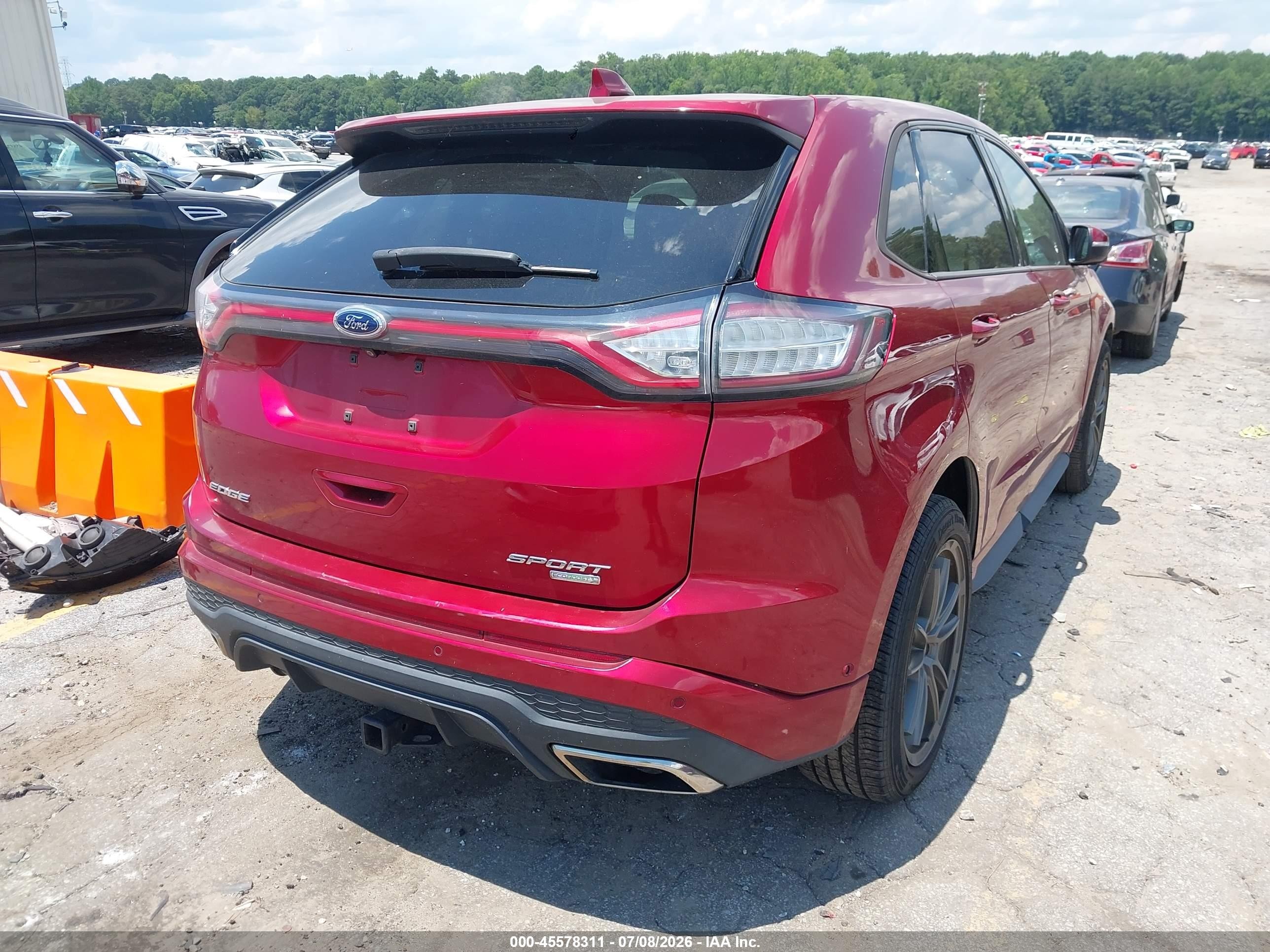 2015 Ford Edge Sport Красный vin: 2FMTK3AP8FBB64295