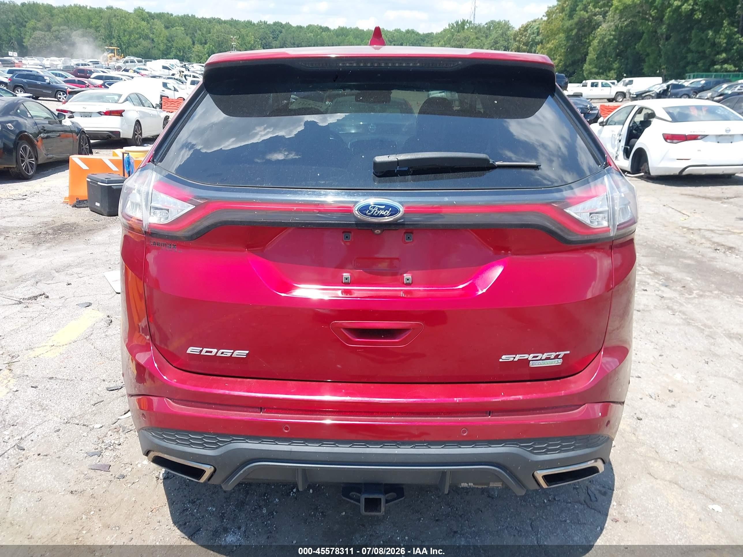 2015 Ford Edge Sport Красный vin: 2FMTK3AP8FBB64295