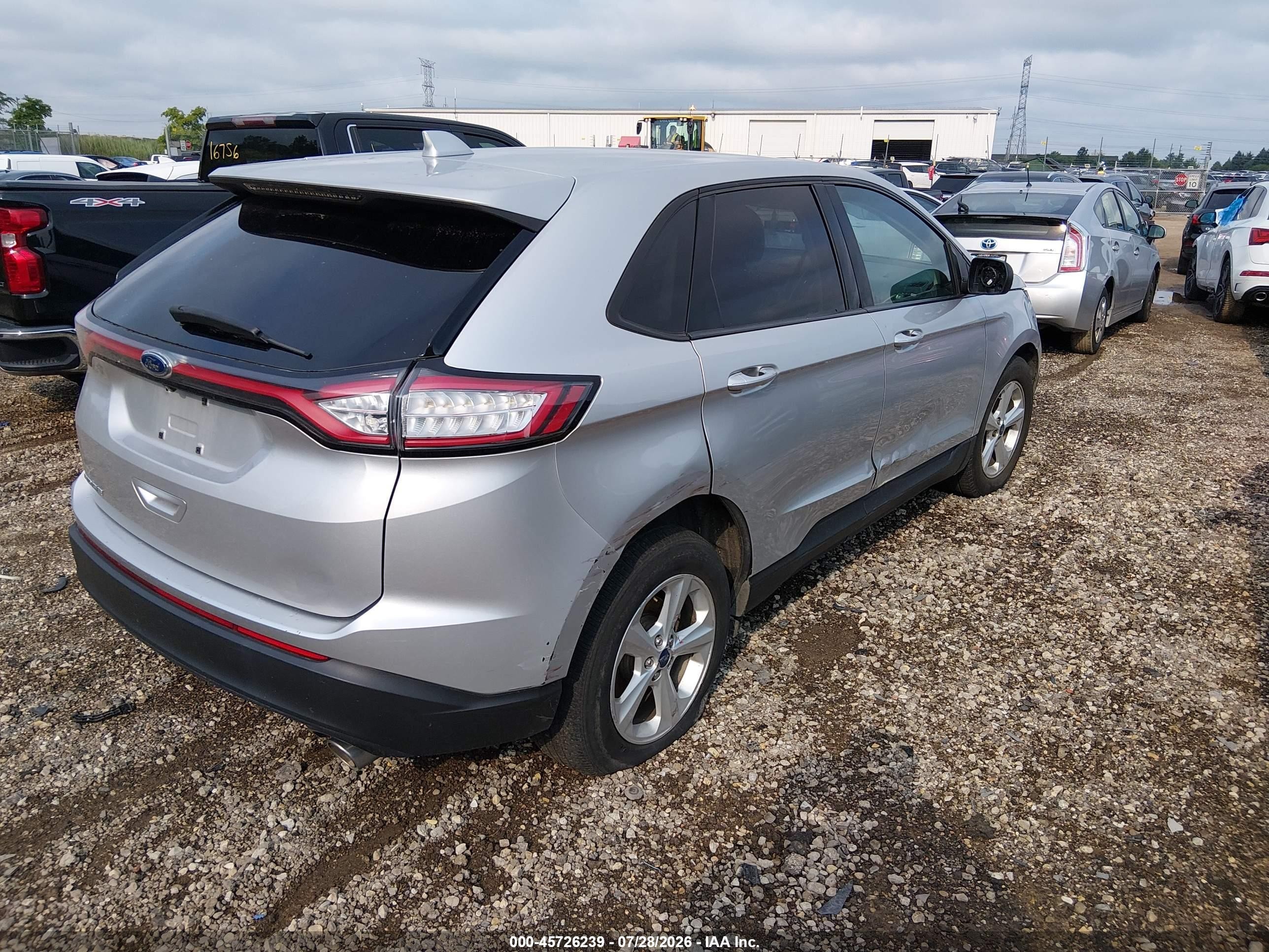 2015 Ford Edge Se Silver vin: 2FMTK3G80FBB58832