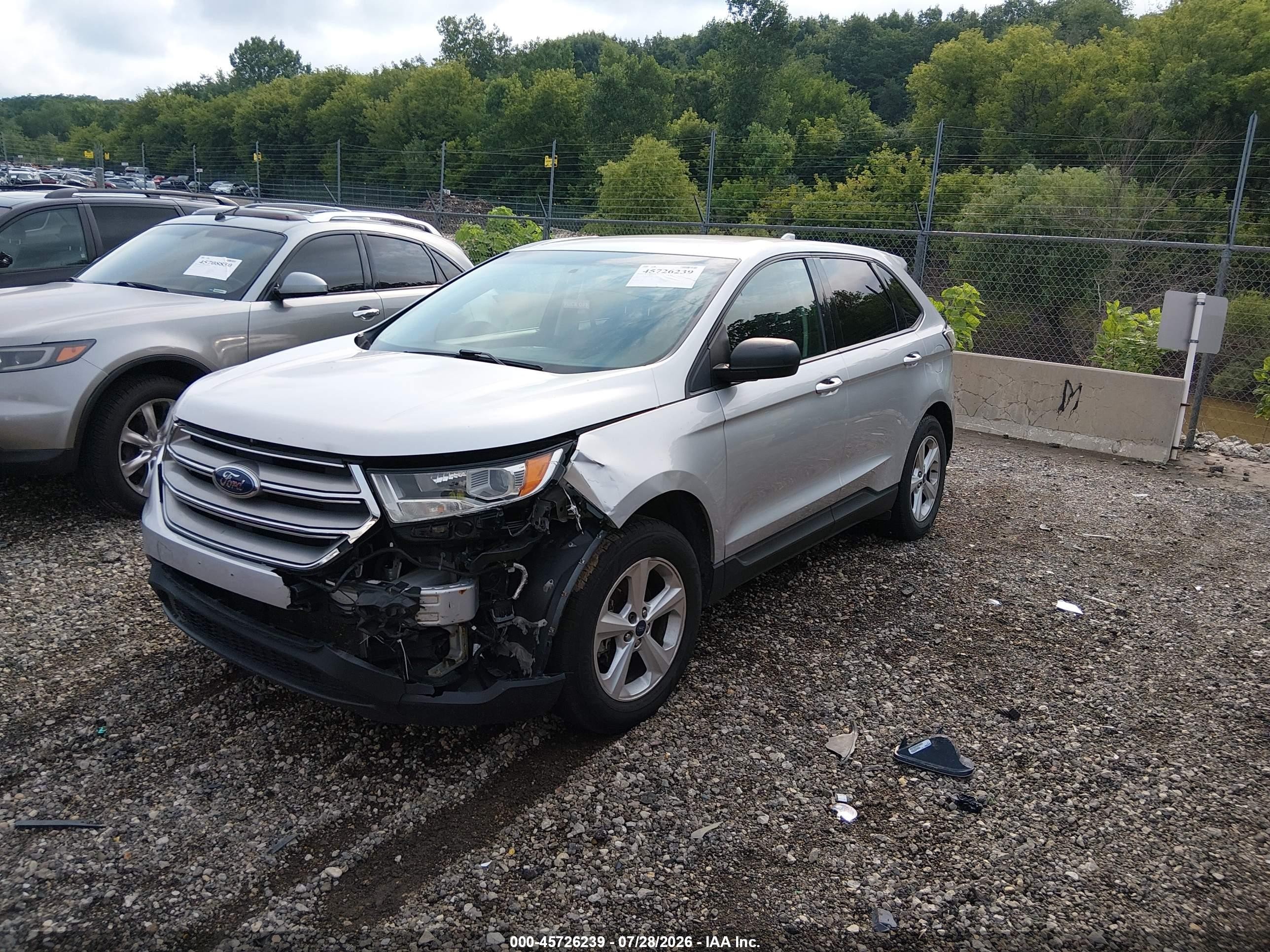 2015 Ford Edge Se Silver vin: 2FMTK3G80FBB58832