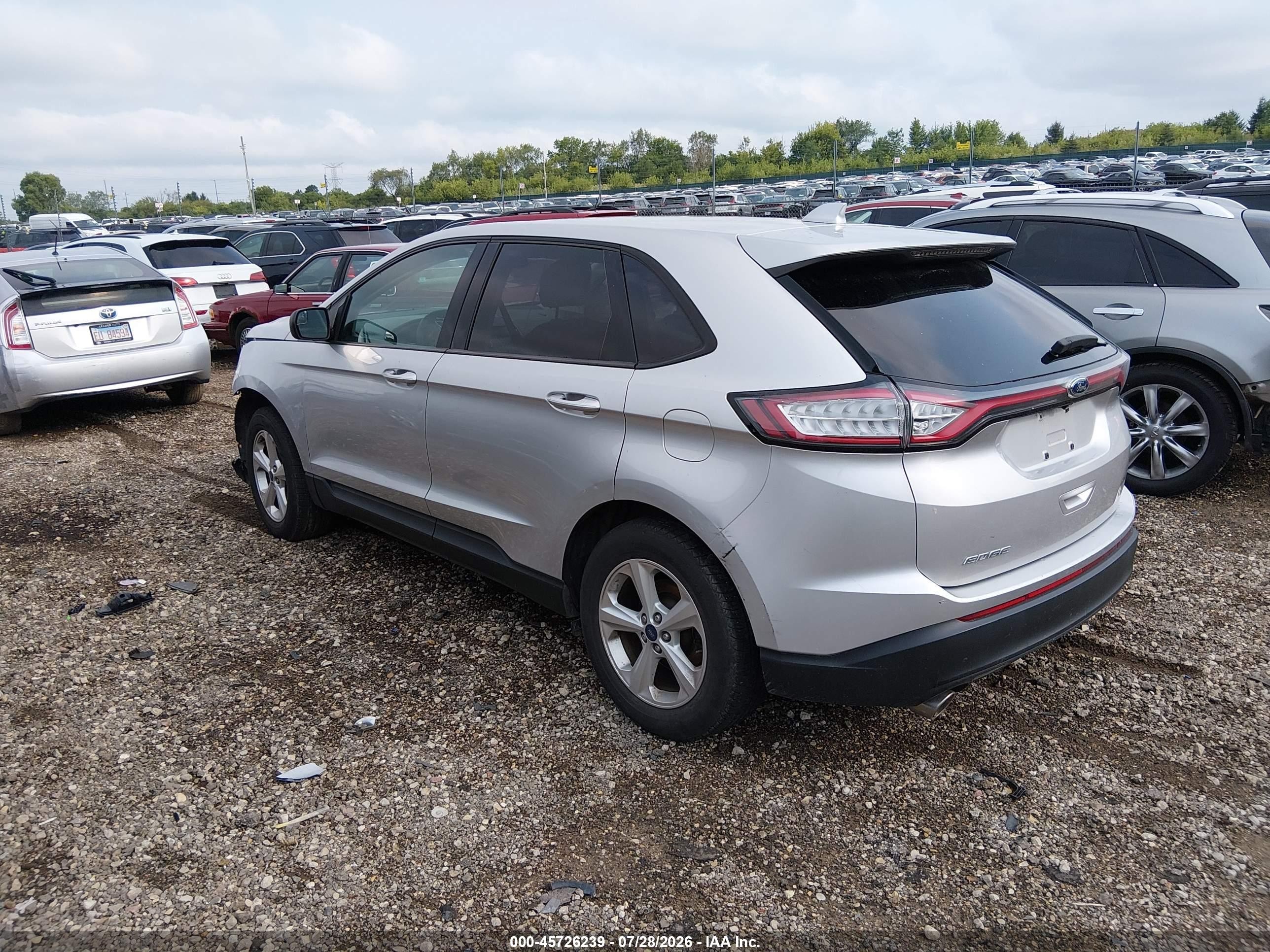 2015 Ford Edge Se Silver vin: 2FMTK3G80FBB58832