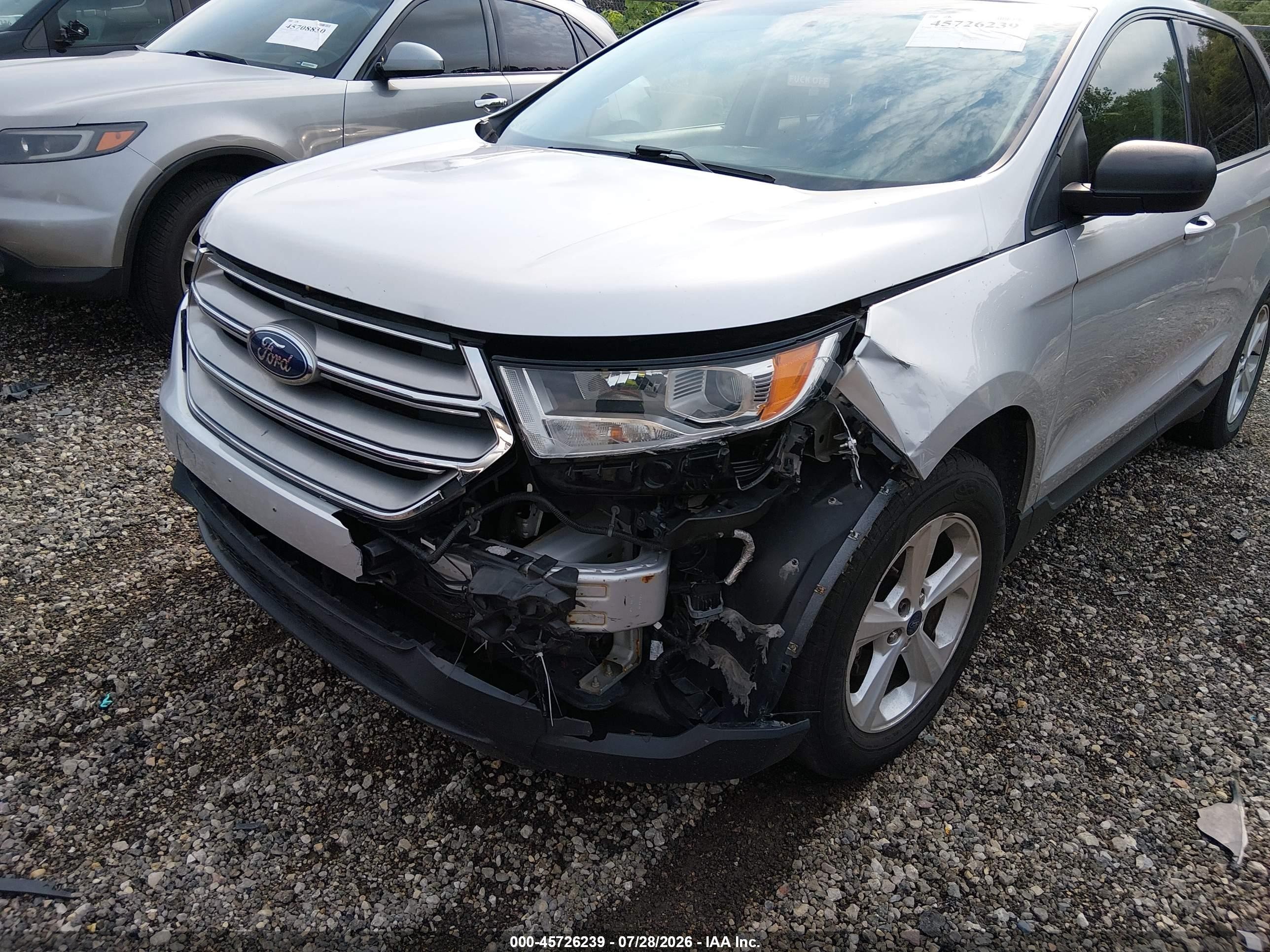 2015 Ford Edge Se Silver vin: 2FMTK3G80FBB58832