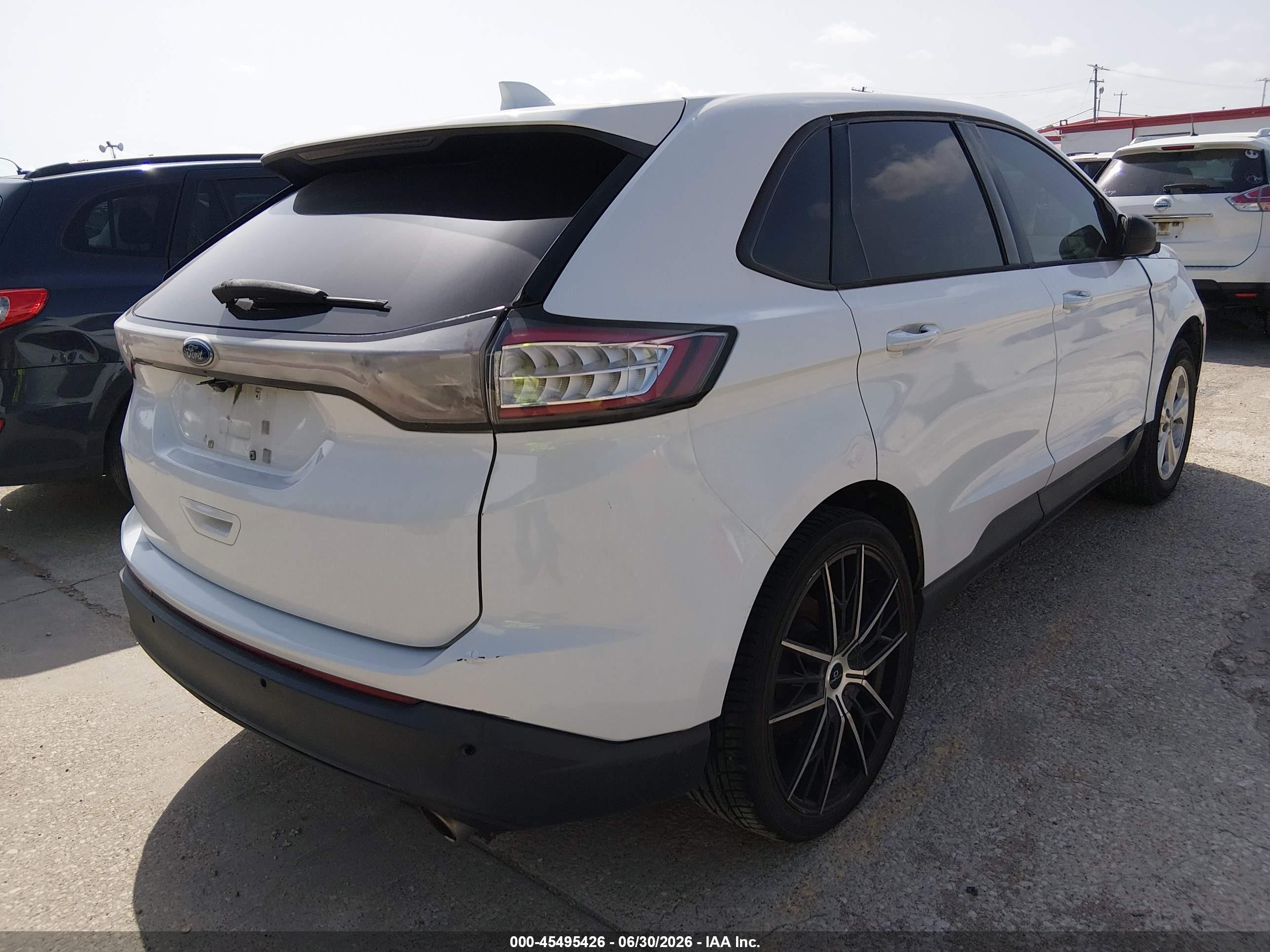 2015 Ford Edge Se White vin: 2FMTK3G80FBB97307